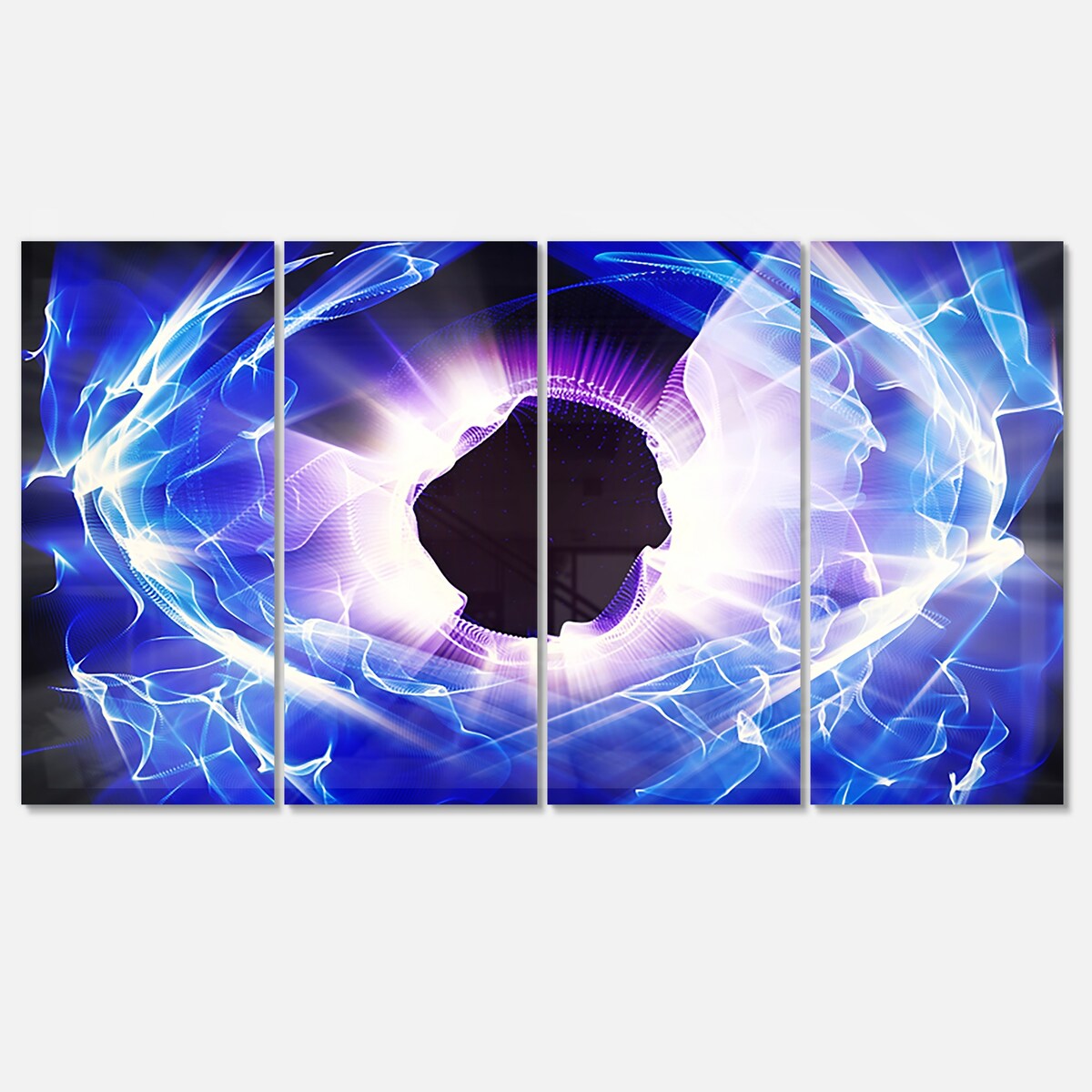 Designart 'Fractal Blue Light Shine' Abstract Digital Art Metal Wall Art