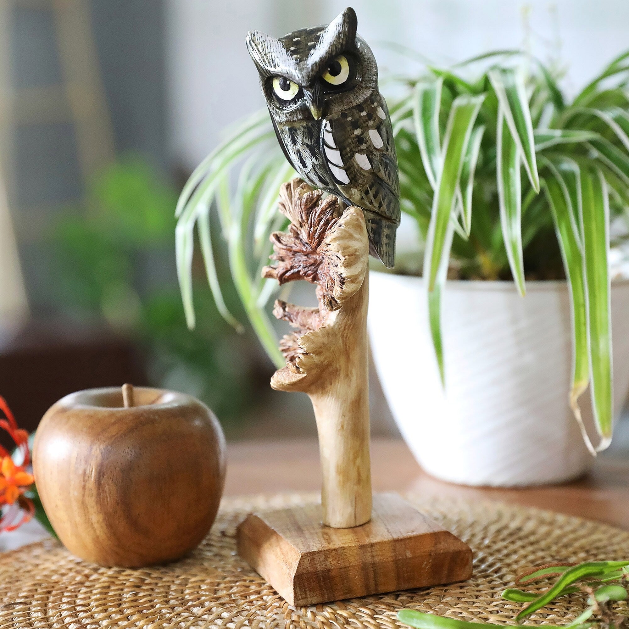 Novica Handmade The Owl Wood Sculpture