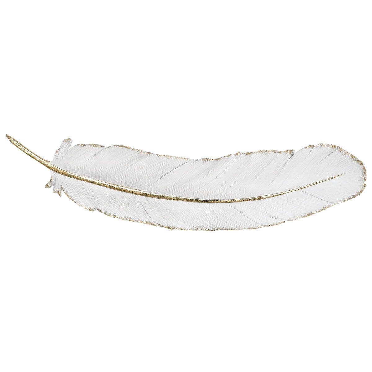 Polystone Bird Feather Home Wall Decor - White - CosmoLiving by Cosmopolitan