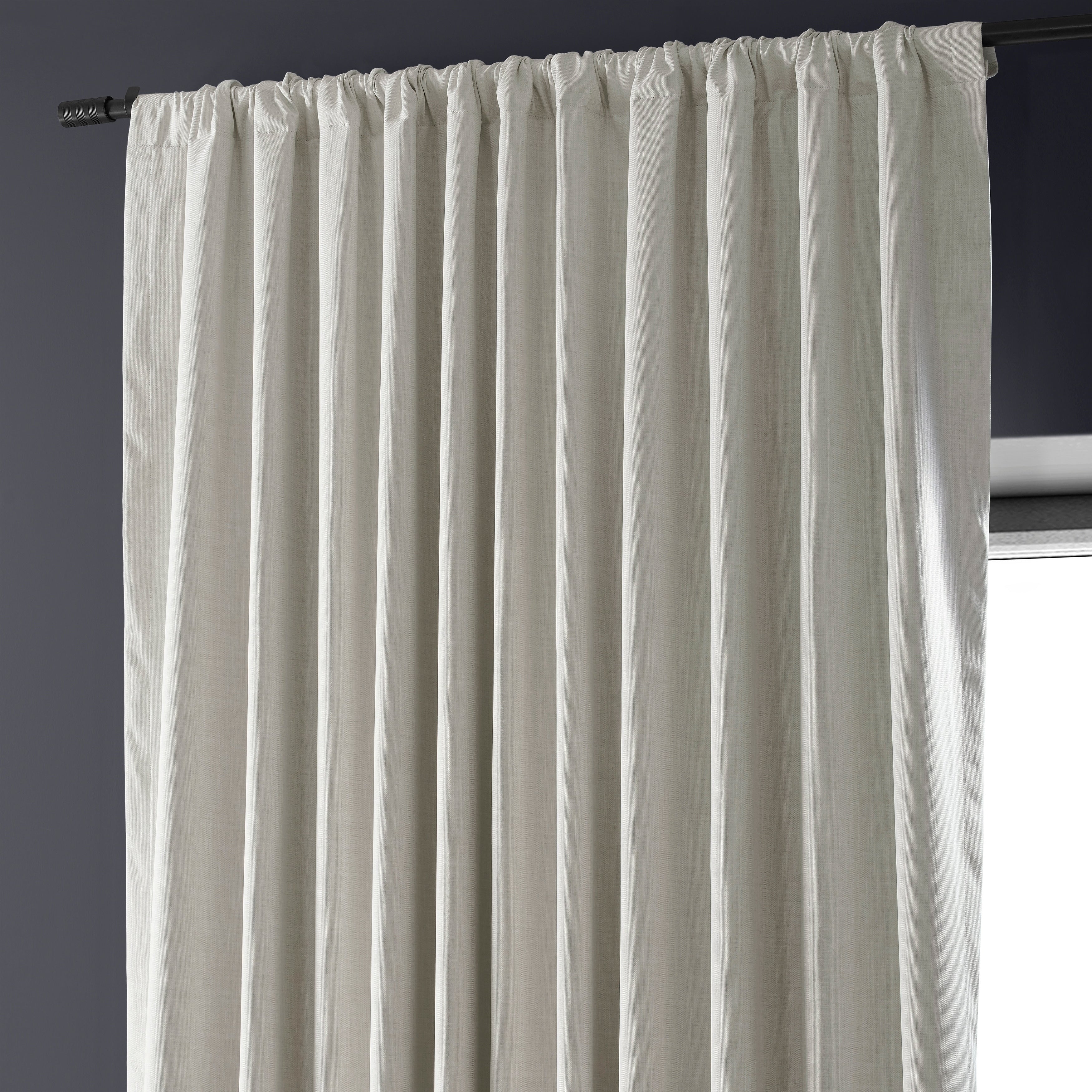 Exclusive Fabrics Extra Wide Performance Linen Blackout Curtains (1 Panel) Thermal Insulated Window Curtains