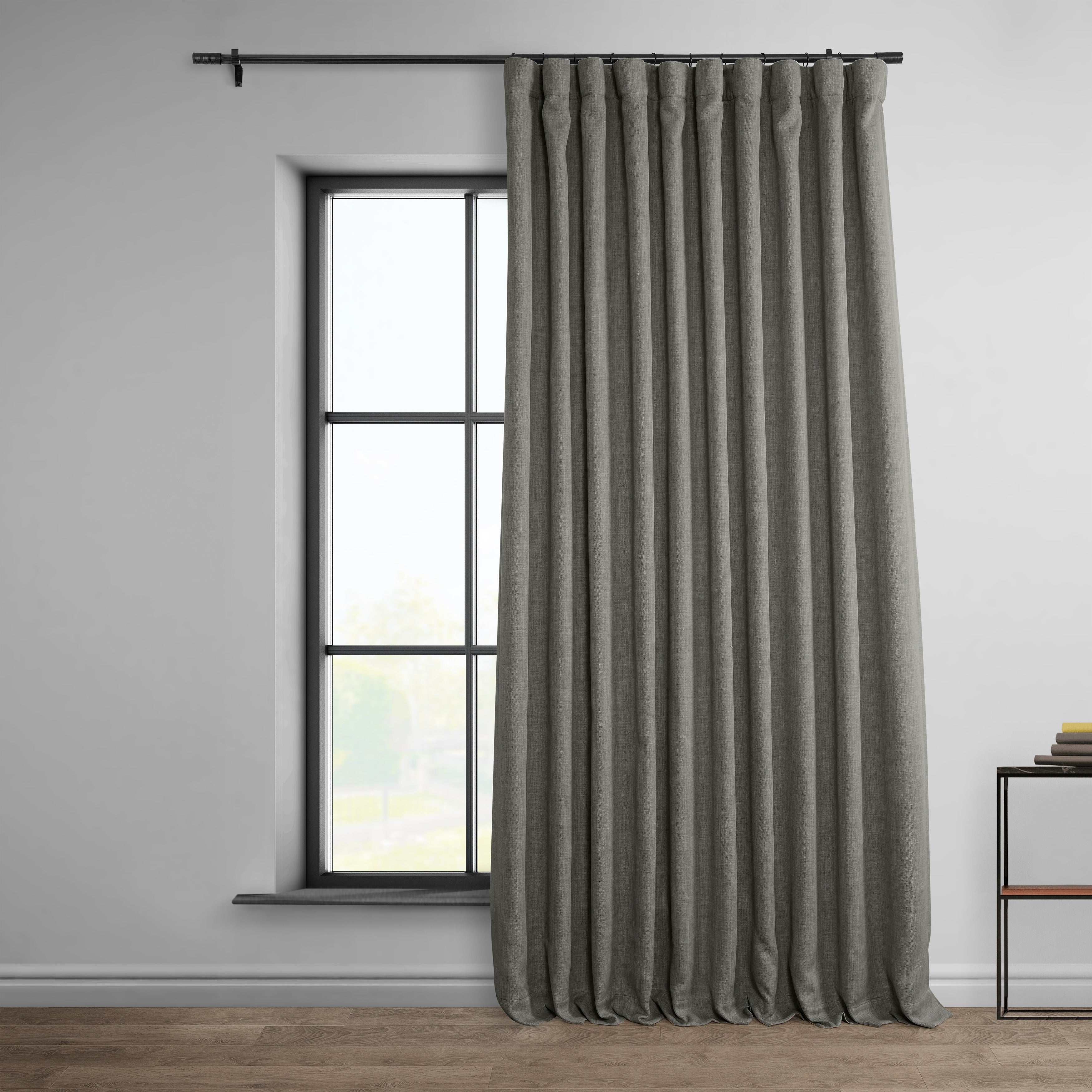 Exclusive Fabrics Faux Linen Extra Wide Room Darkening Curtains (1 Panel)