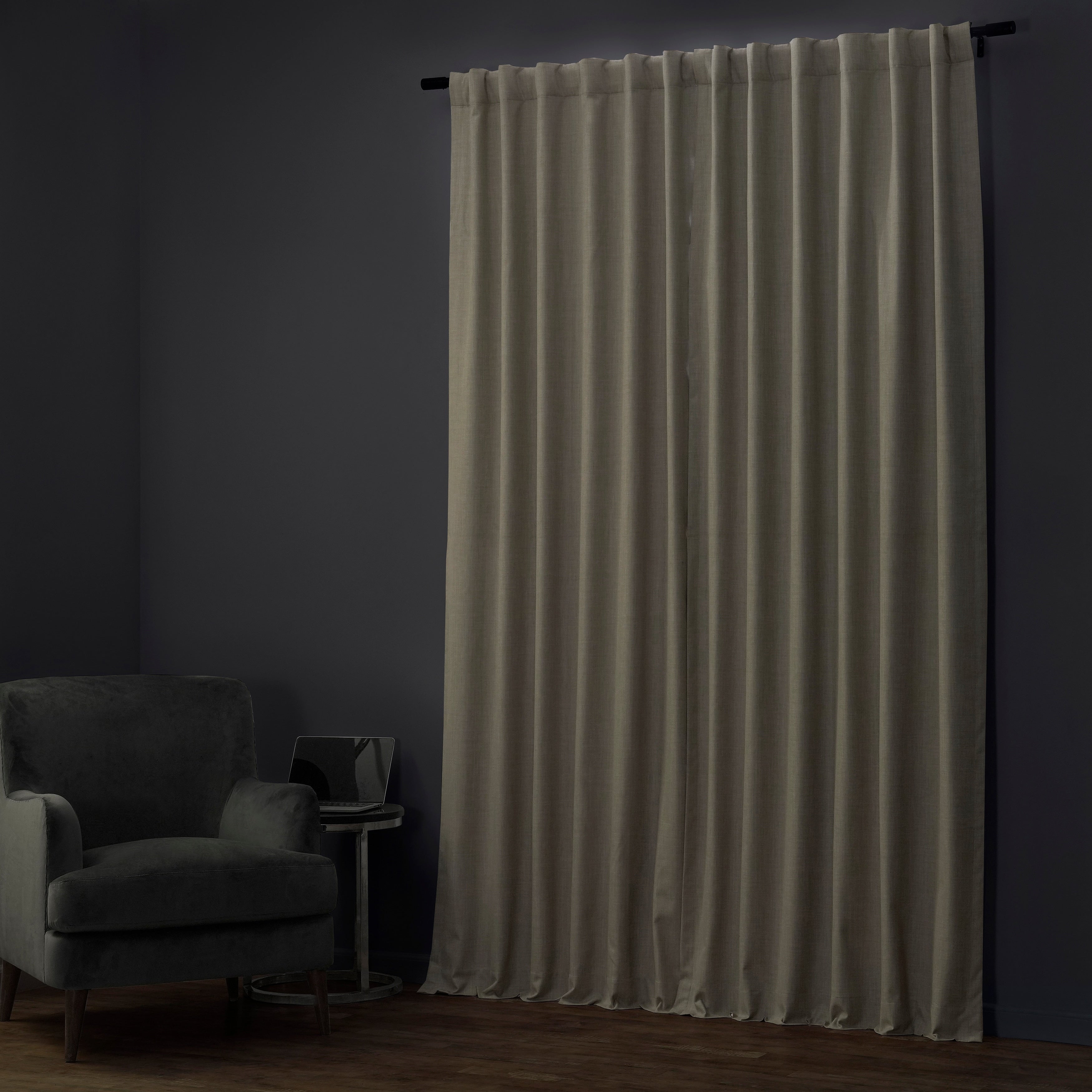 Exclusive Fabrics Extra Wide Performance Linen Blackout Curtains (1 Panel) Thermal Insulated Window Curtains