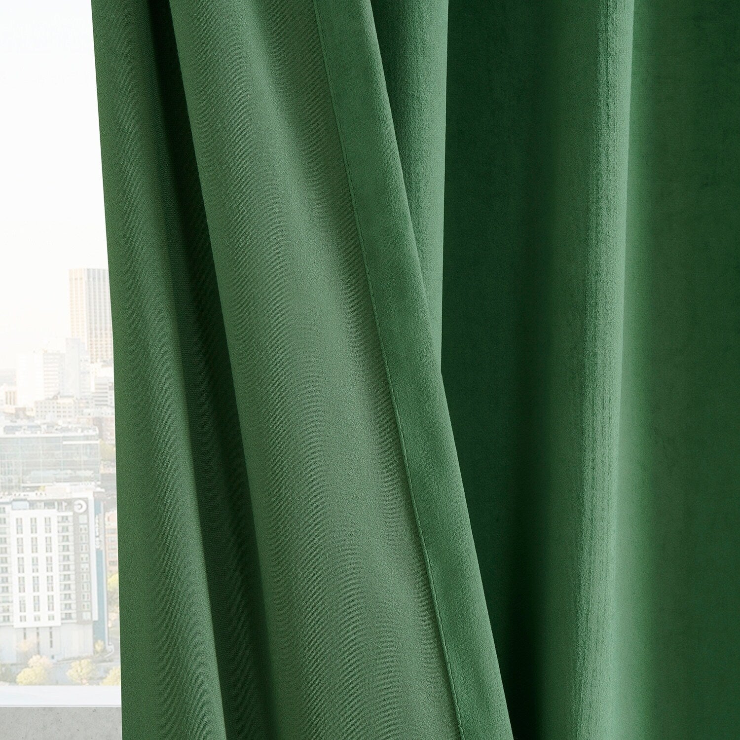 Exclusive Fabrics Simply Velvet Room Darkening Curtains 2 Panels Set - Velvet Window Curtains for Living Room & Bedroom