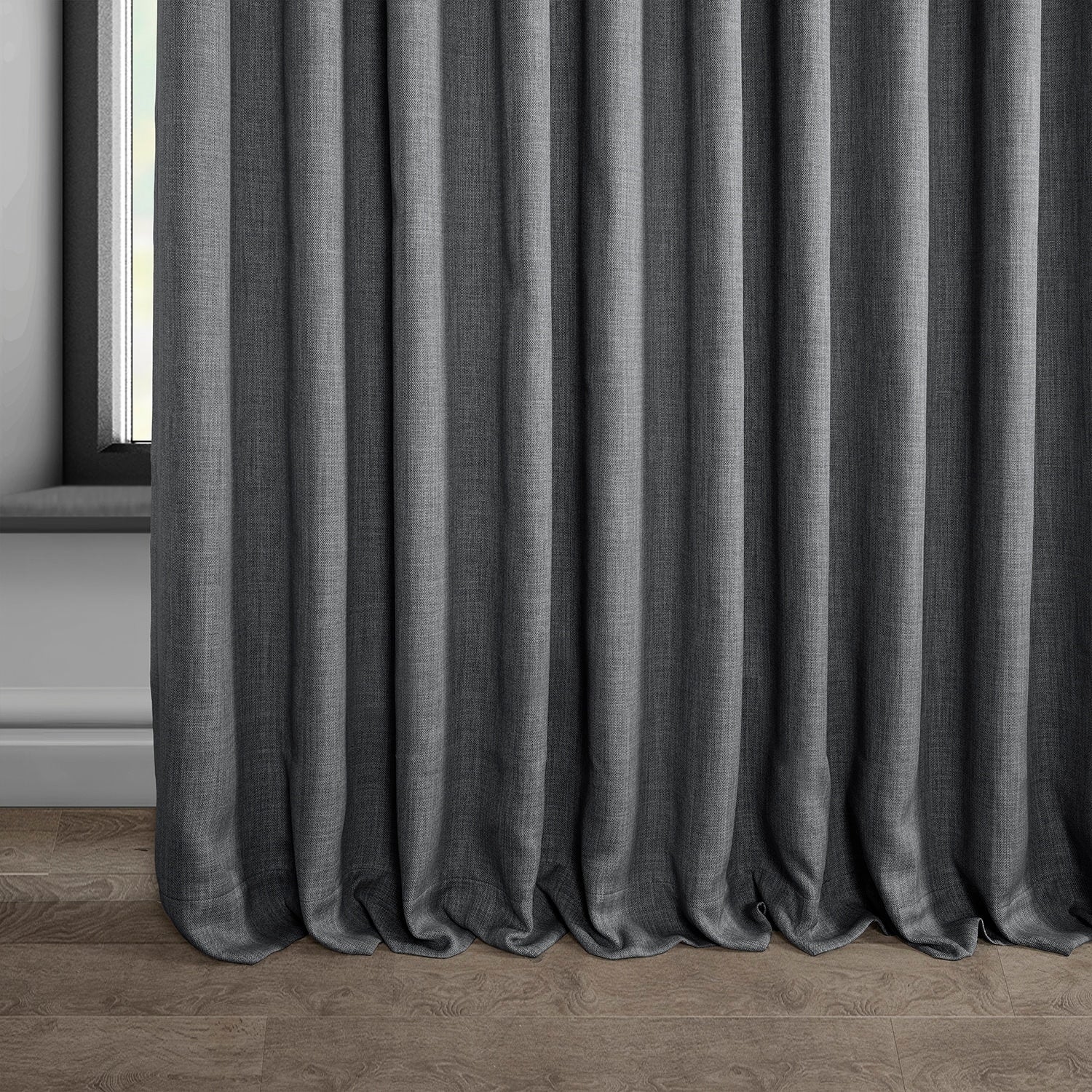 Exclusive Fabrics Faux Linen Extra Wide Room Darkening Curtains (1 Panel)