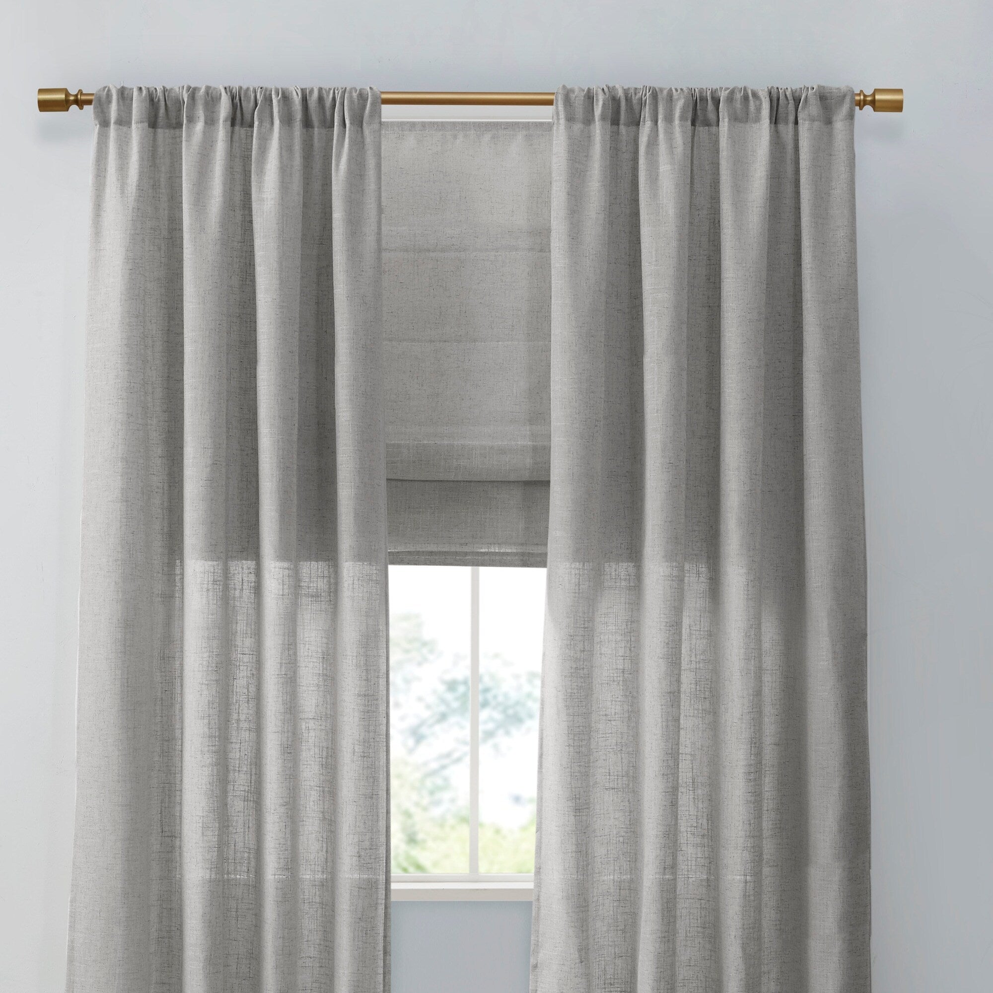 Madison Park Suvi Linen Blend Light Filtering Cordless Roman Shade