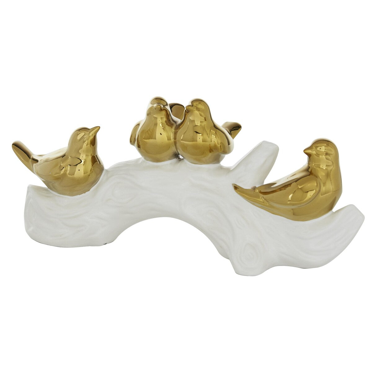 Porcelain Ceramic Bird Decorative Sculpture - Gold - Roche River Decor