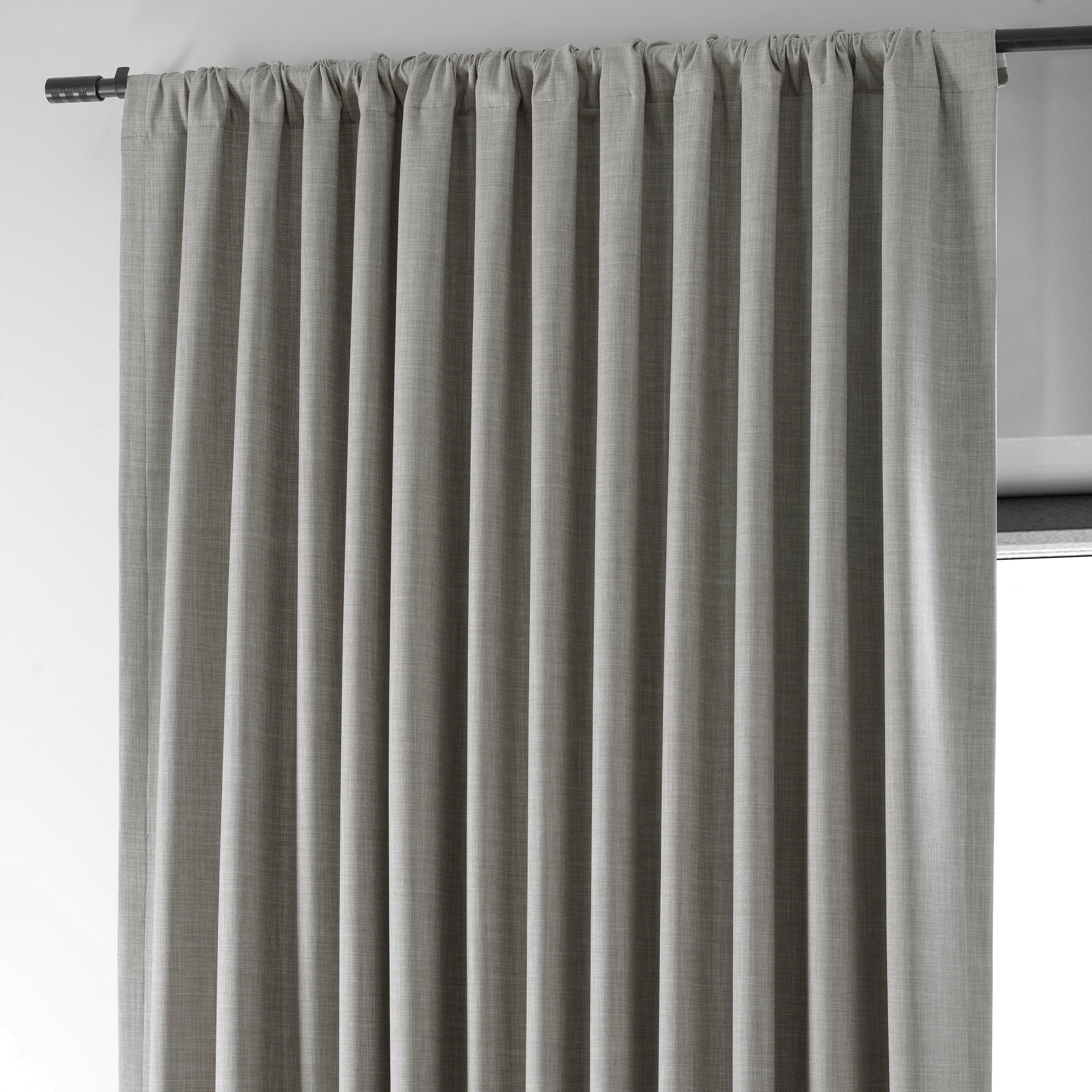 Exclusive Fabrics Extra Wide Performance Linen Blackout Curtains (1 Panel) Thermal Insulated Window Curtains