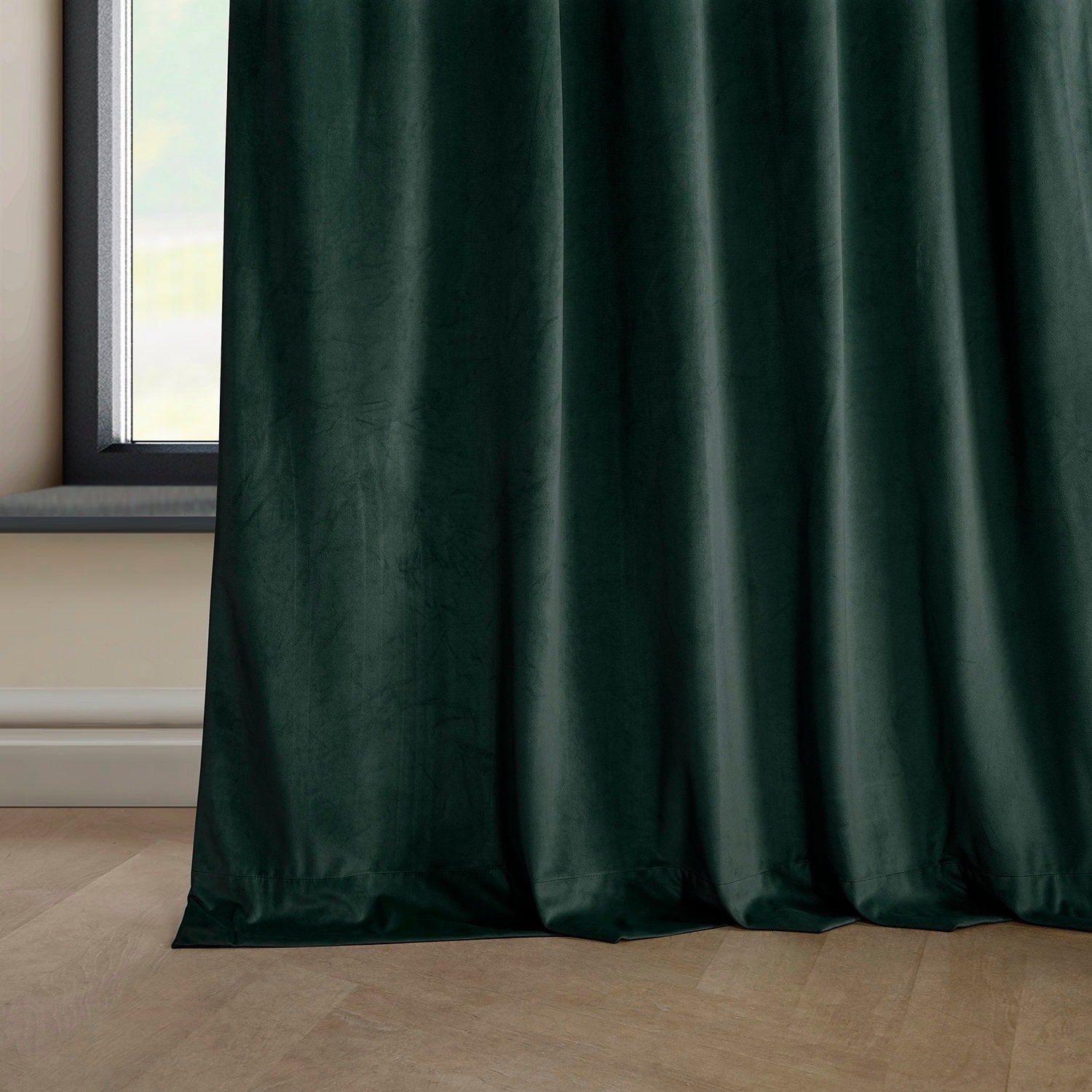 Exclusive Fabrics Heritage Plush Velvet Room Darkening Curtain (1 Panel) - Luxurious Single Drapery for Enhanced Room Darkening