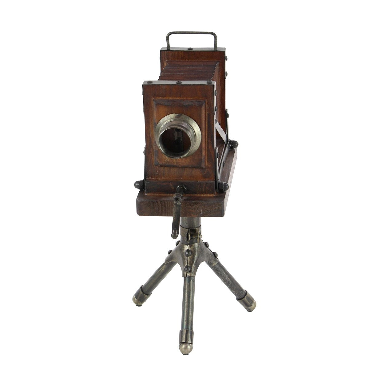 Wood Film Camera Decorative Sculpture - Brown - Roche River Decor