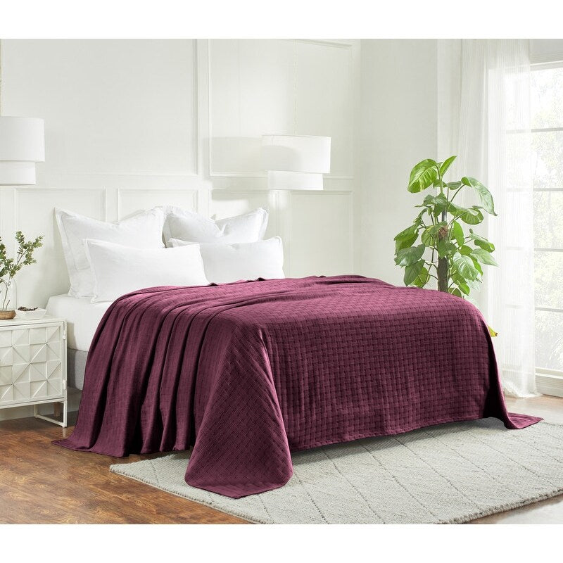 Superior Basketweave All-Season Bedding Cotton Blanket