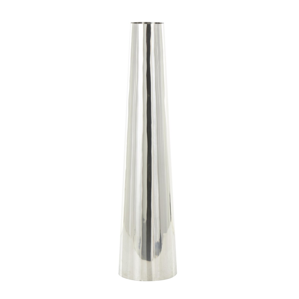 Stainless Steel Metal Minimalistic Tall Floor Cone Decorative Vase - Gold or Silver - Roche River Decor