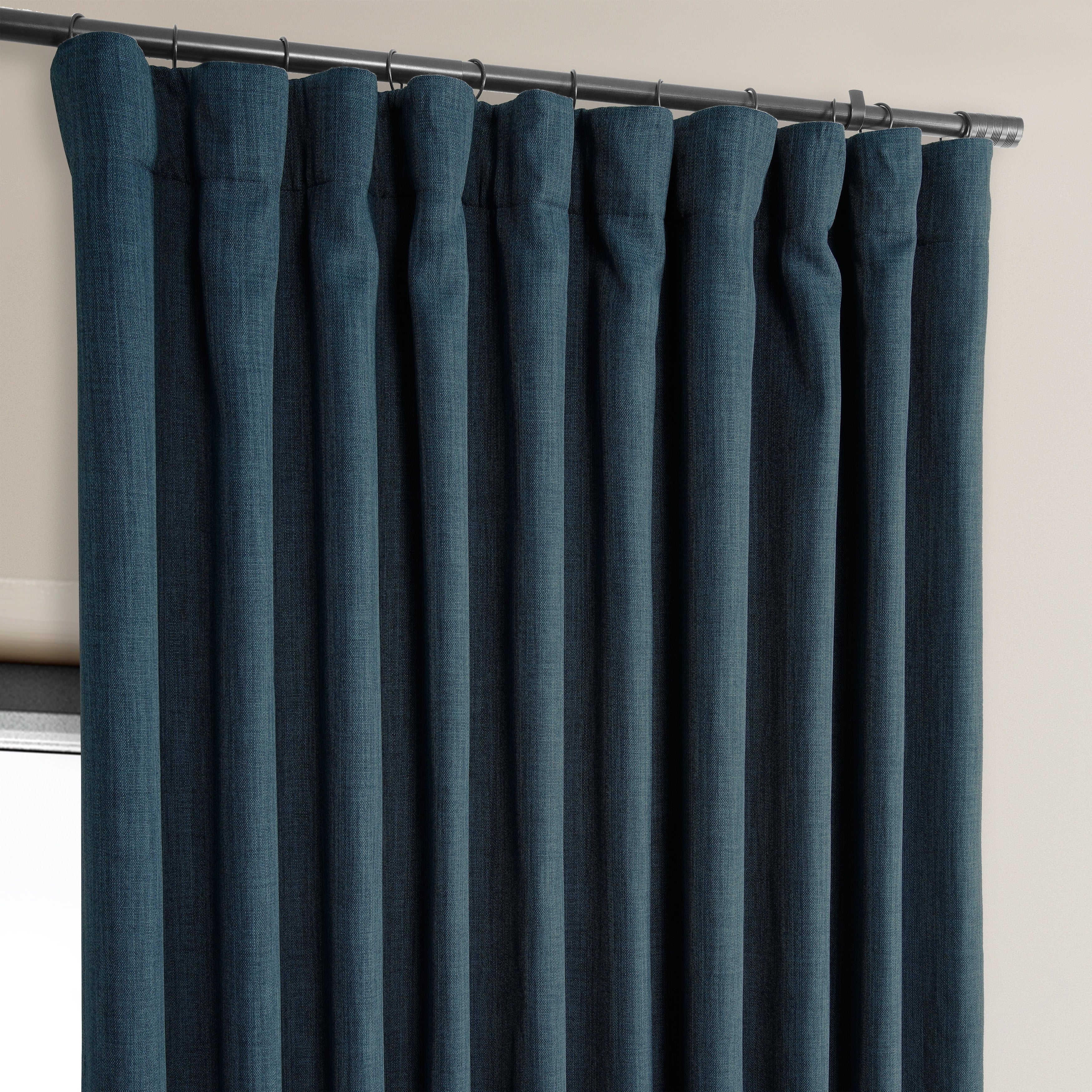 Exclusive Fabrics Faux Linen Extra Wide Room Darkening Curtains (1 Panel)