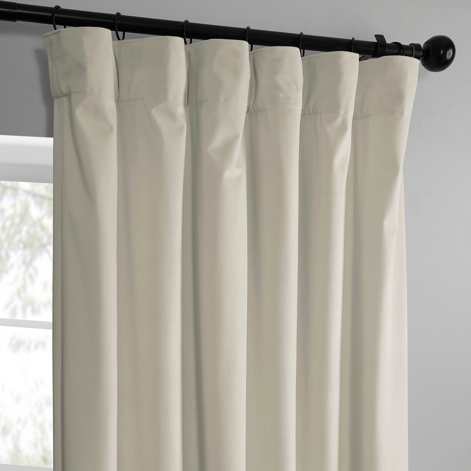 Exclusive Fabrics Simply Velvet Room Darkening Curtains 2 Panels Set - Velvet Window Curtains for Living Room & Bedroom