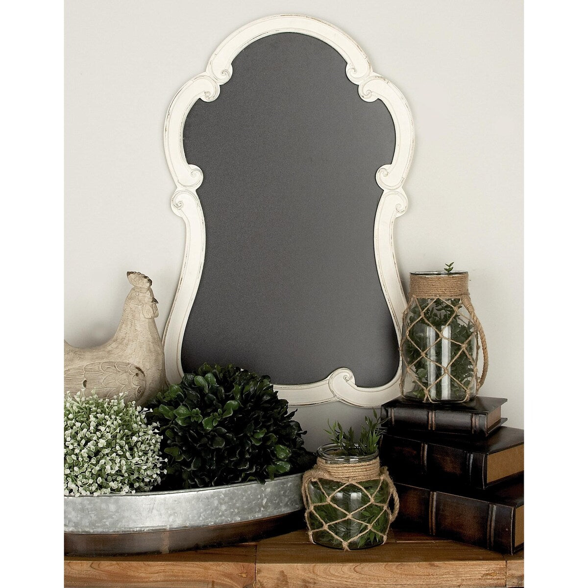 Wood Sign Arched Home Wall Decor with Chalkboard - White - Roche River Decor