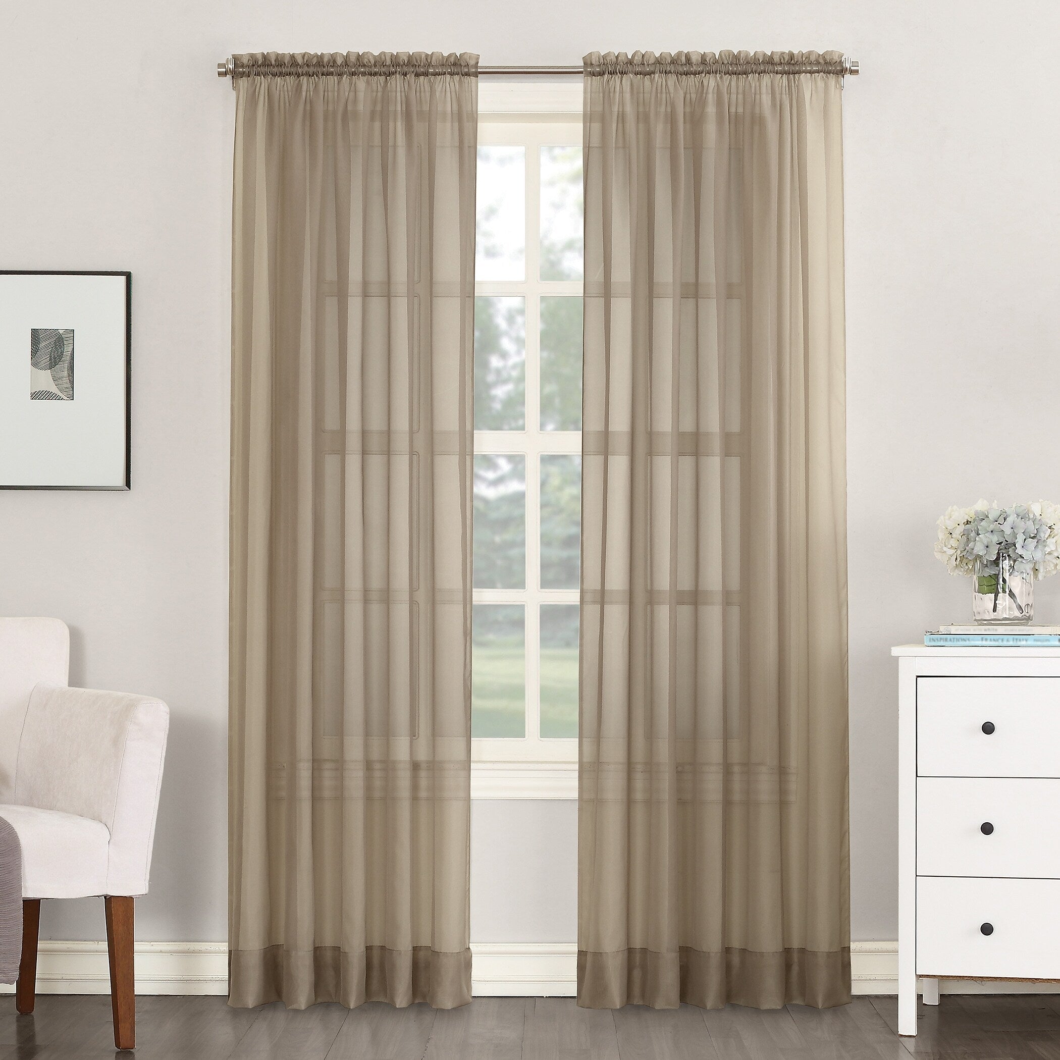 No. 918 Emily Voile Sheer Rod Pocket 1-Piece Curtain Panel, Single Panel