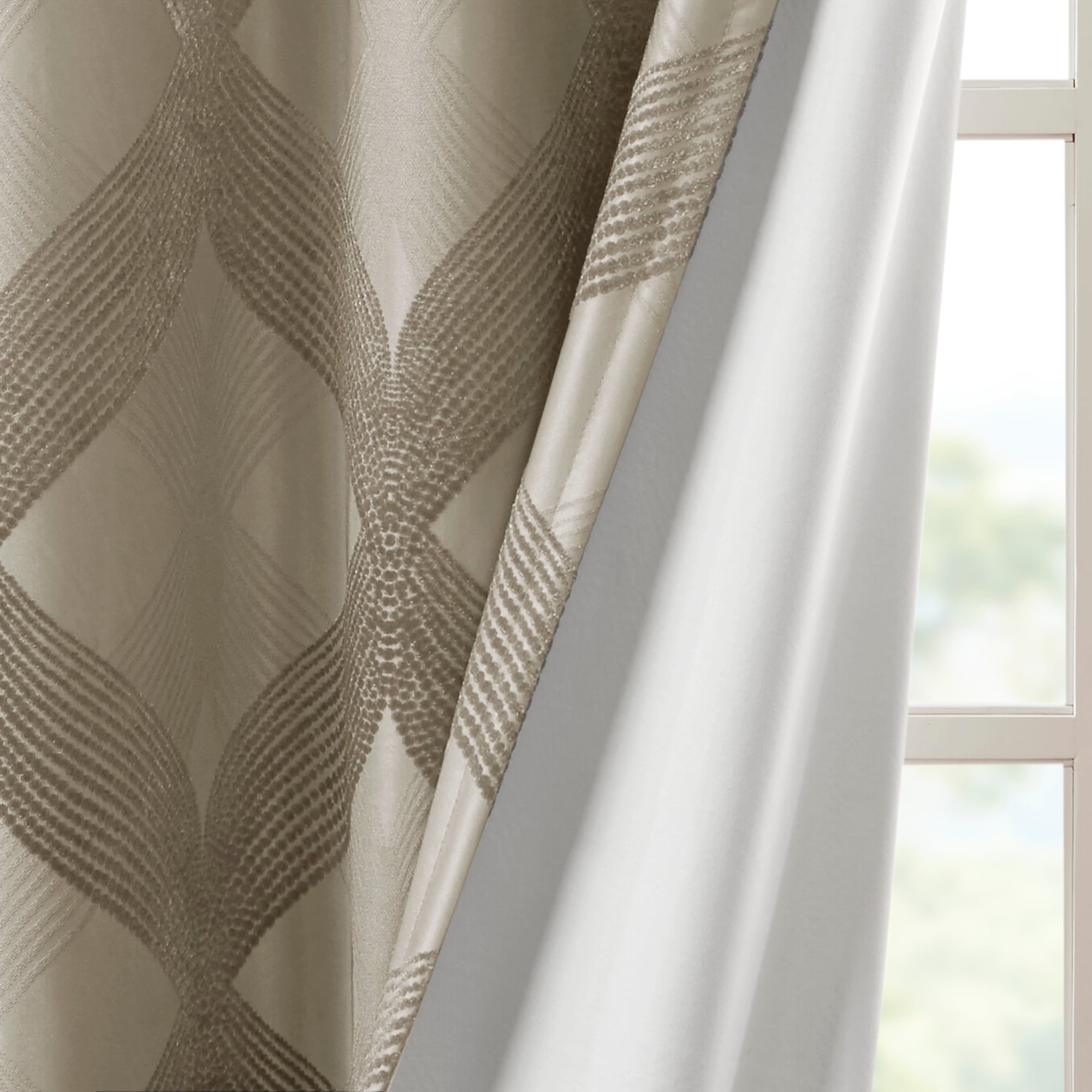 SunSmart Abel Ogee Knitted Jacquard Total Blackout Curtain Panel