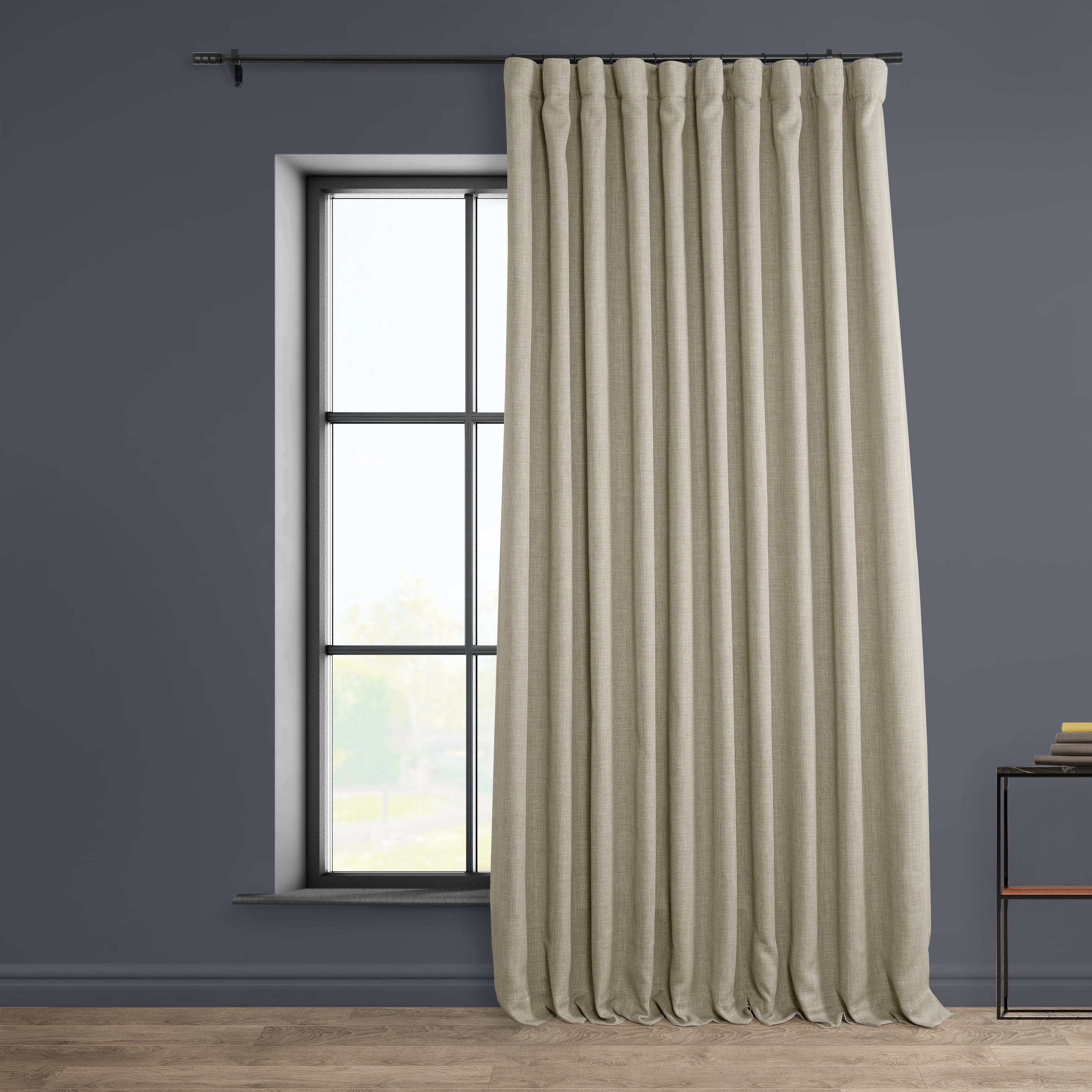 Exclusive Fabrics Faux Linen Extra Wide Room Darkening Curtains (1 Panel)