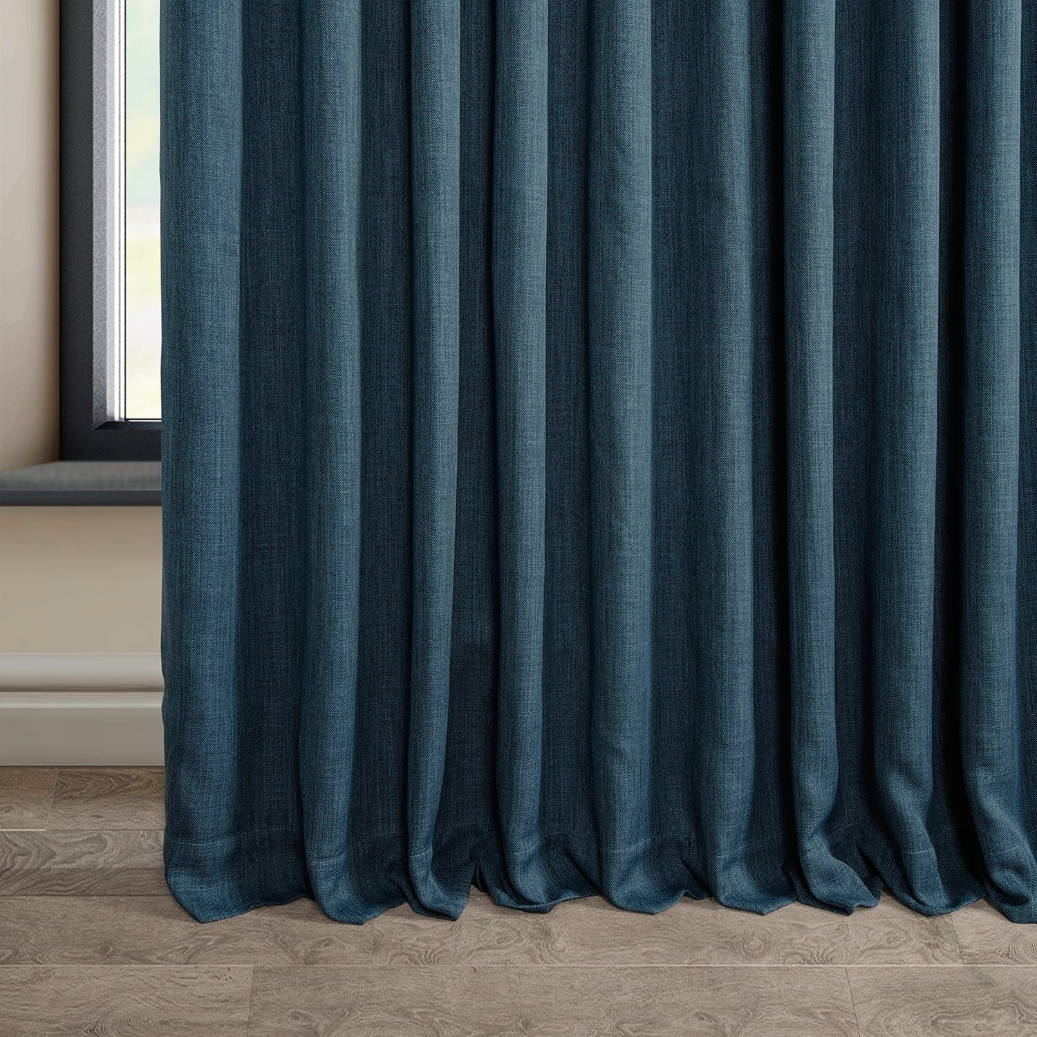 Exclusive Fabrics Faux Linen Extra Wide Room Darkening Curtains (1 Panel)