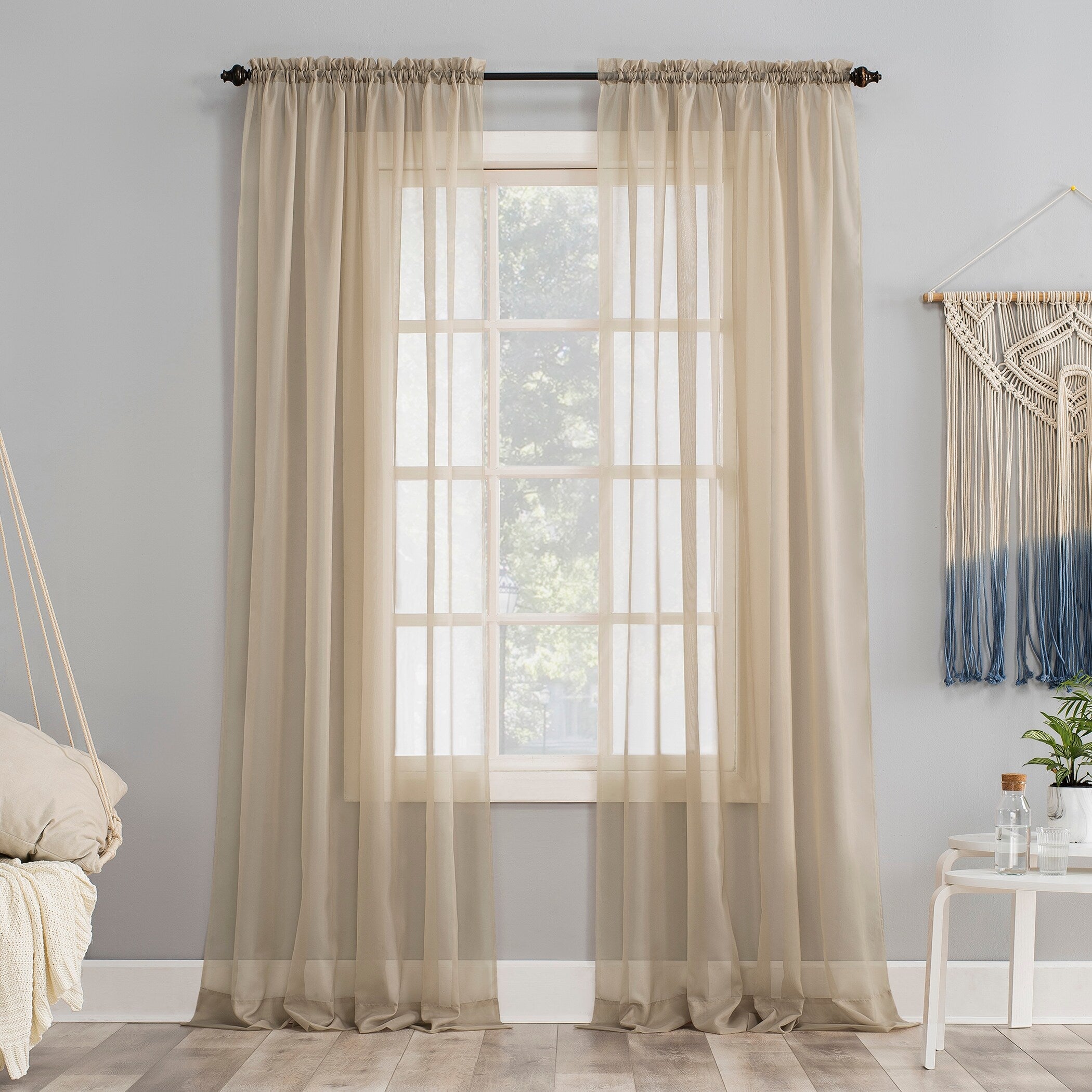 No. 918 Emily Voile Sheer Rod Pocket 1-Piece Curtain Panel, Single Panel