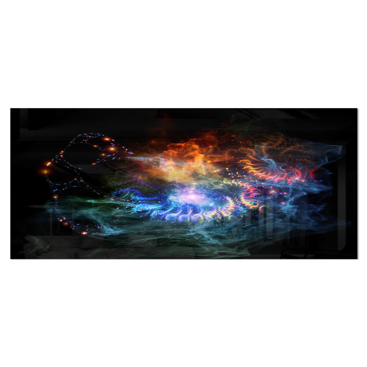 Designart 'Flame Lights of Network' Abstract Digital Art Metal Wall Art