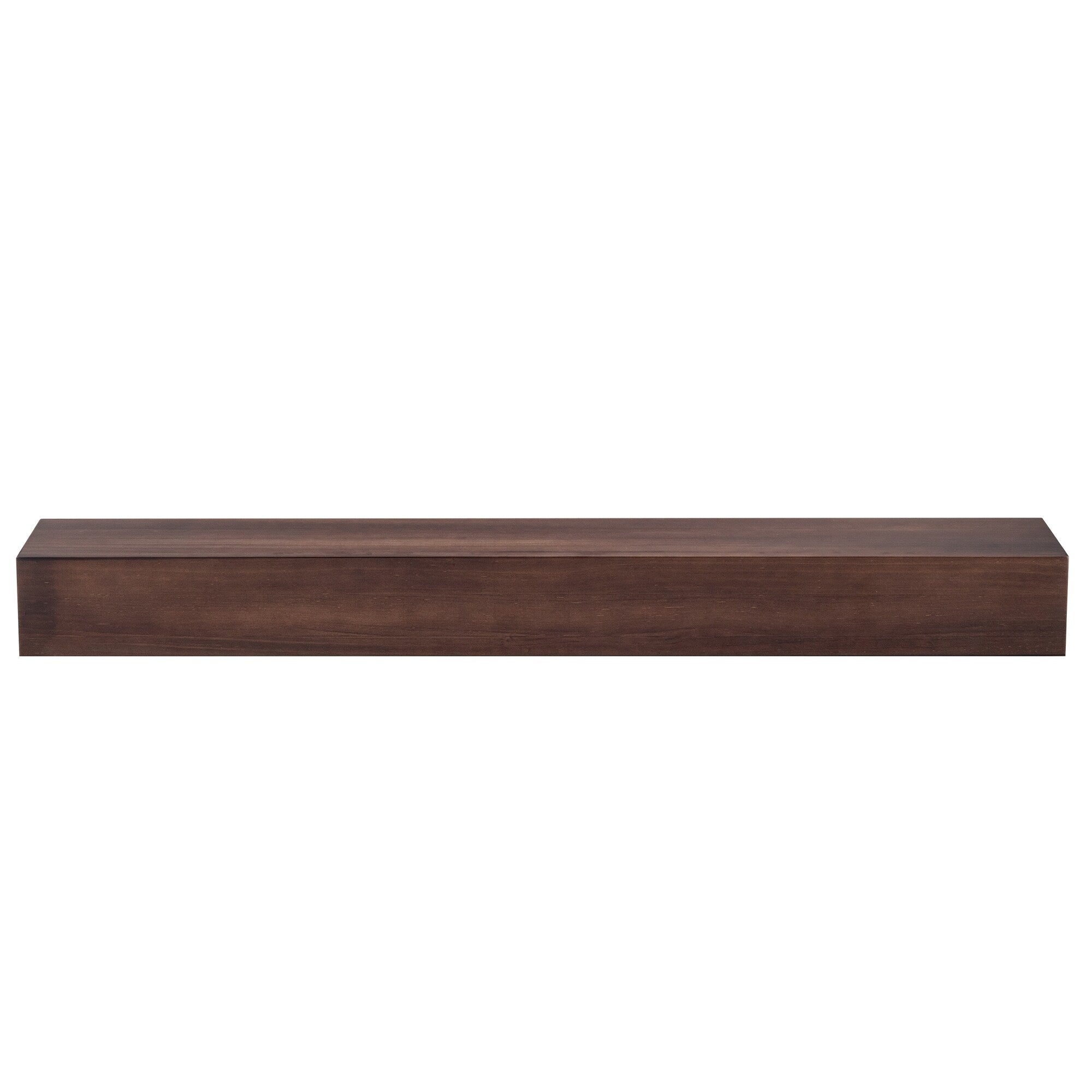 Solid Pine Wall Mounted 72-inch Fireplace Mantel Floating Shelf Brown