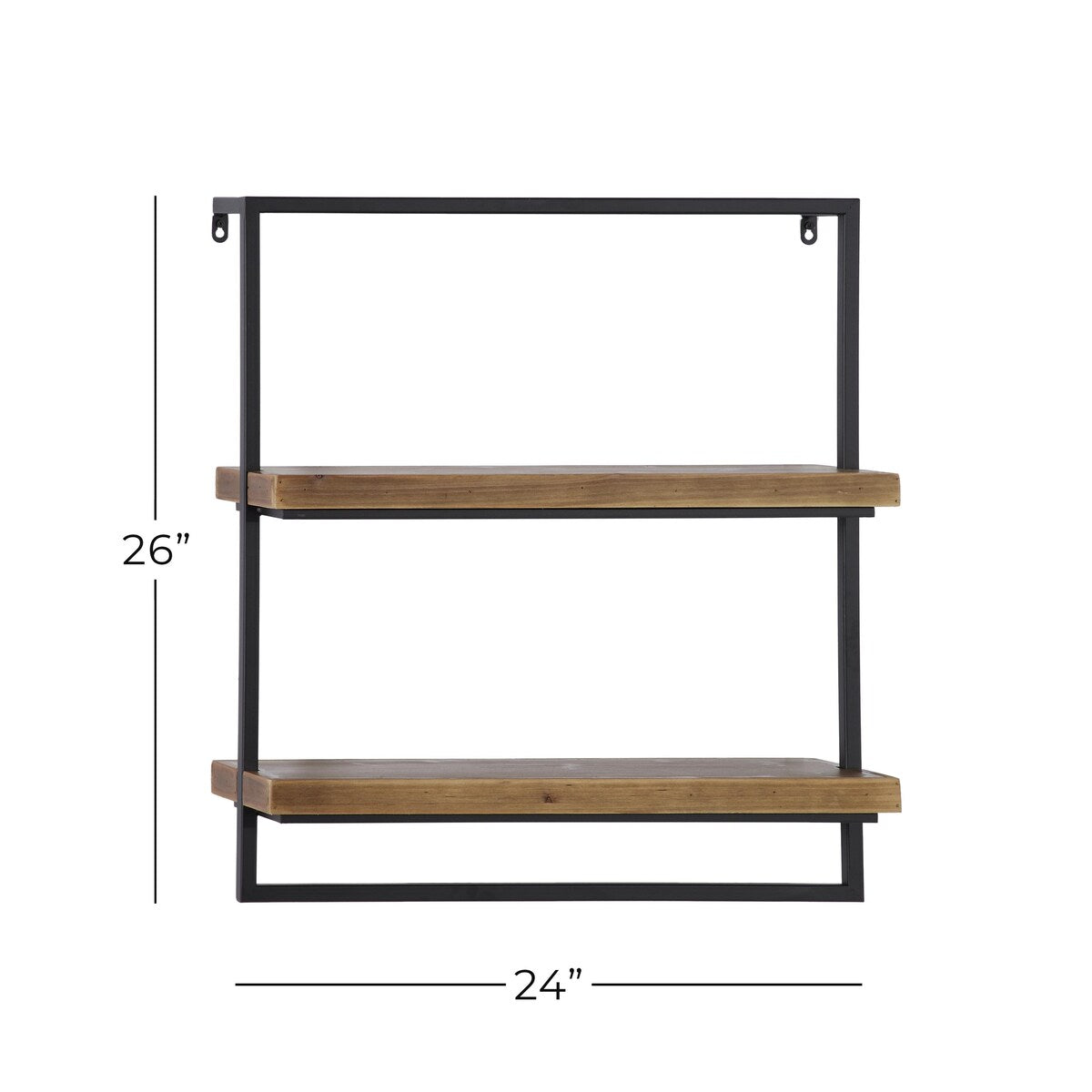 Metal 2 Shelves Wall Shelf - Brown - Roche River Decor