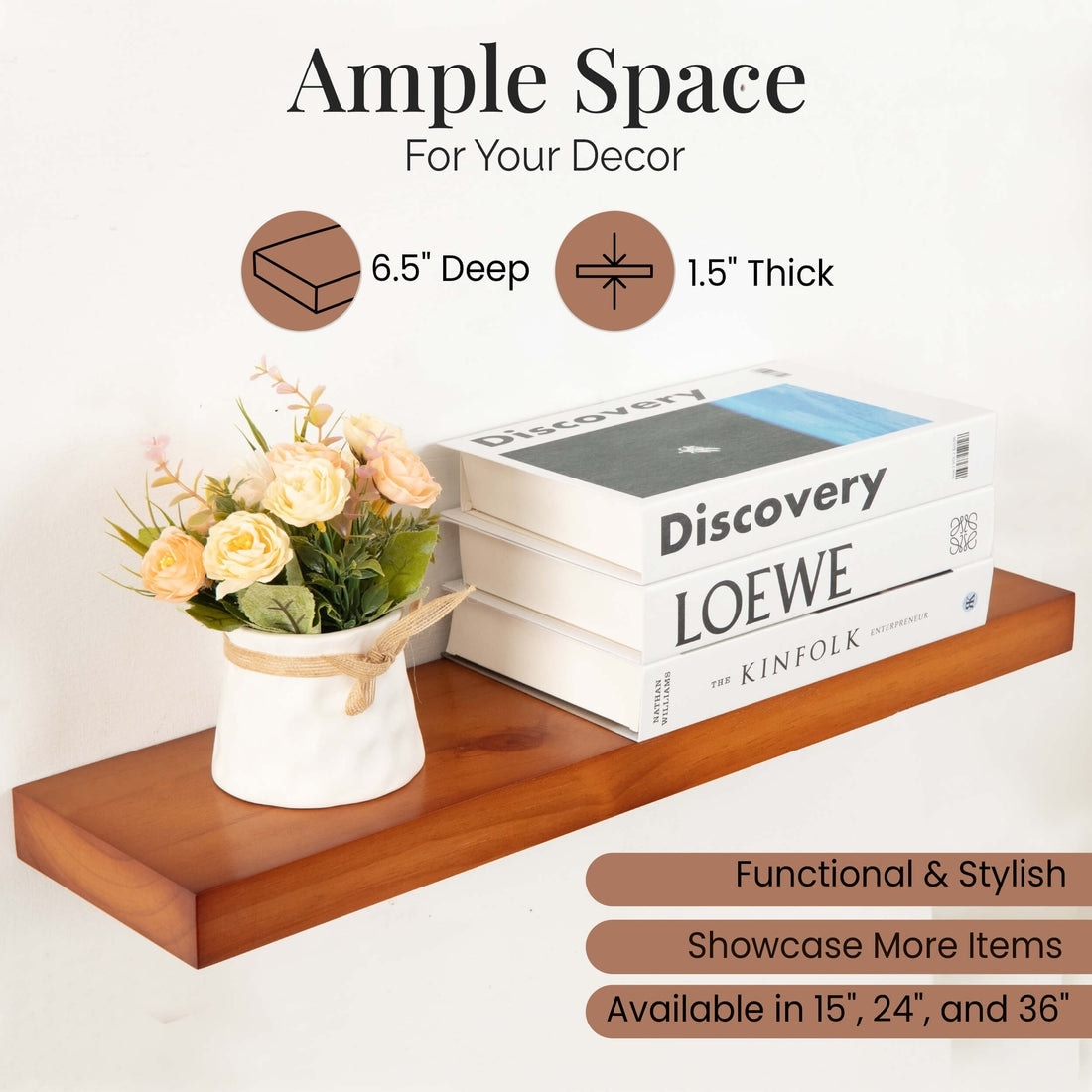 Floating Wooden Wall Shelves (Set of 2) Handmade