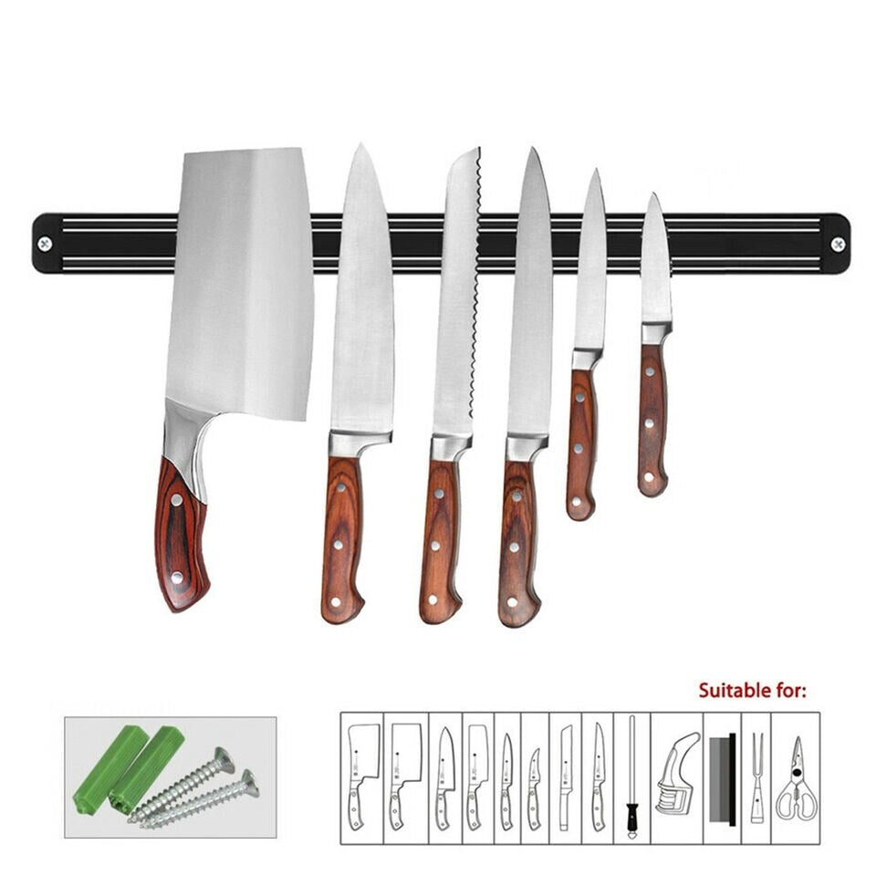 Black Magnetic Knife Holder Strip