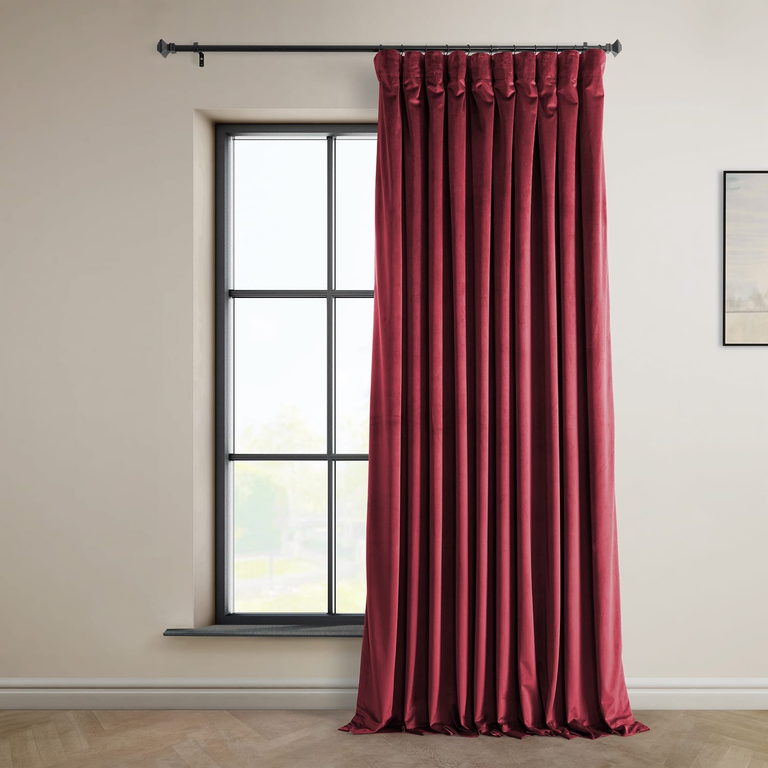 Exclusive Fabrics Heritage Plush Velvet Room Darkening Curtain (1 Panel) - Luxurious Single Drapery for Enhanced Room Darkening