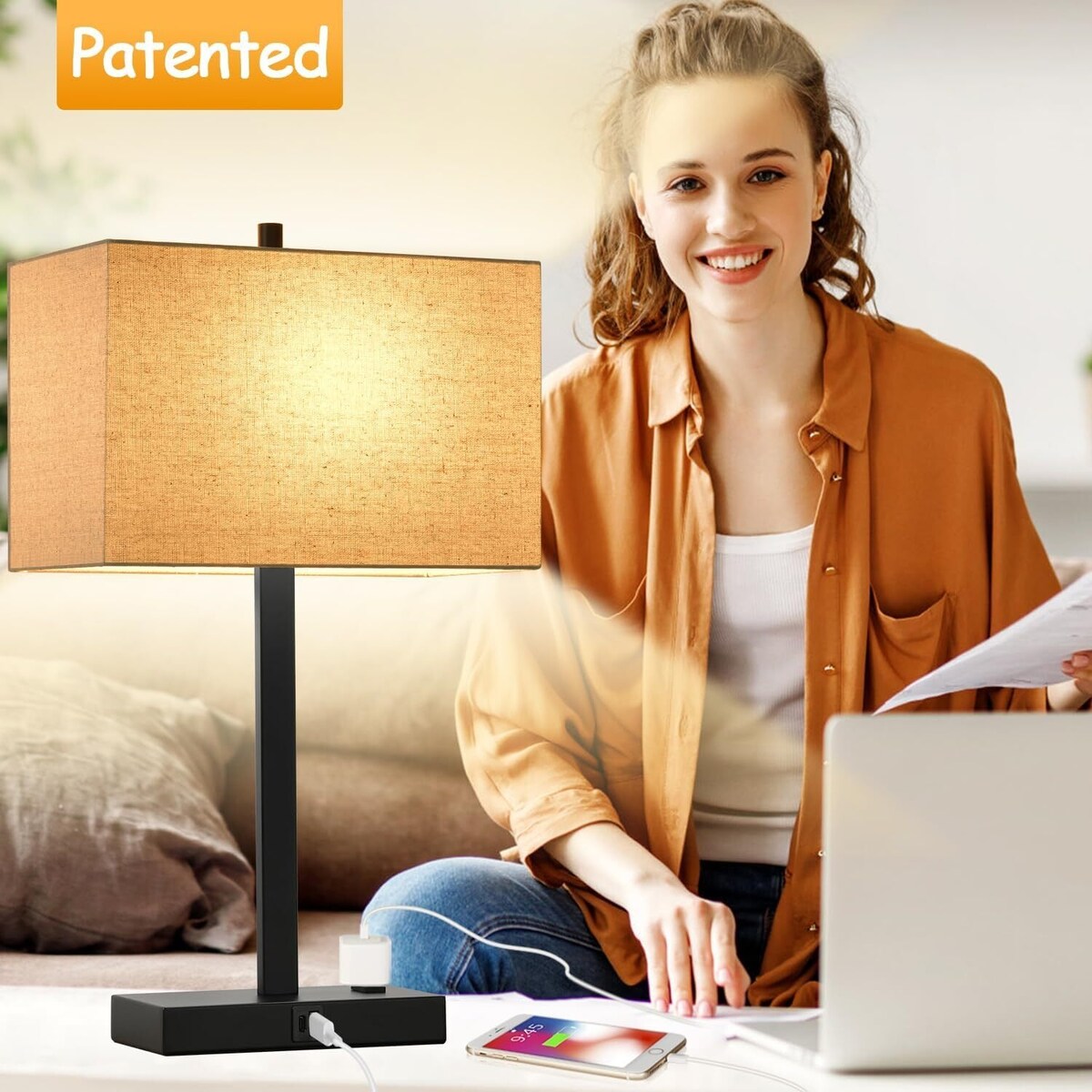 Upgraded, Set of 2 Bedside Touch Control Table Lamp