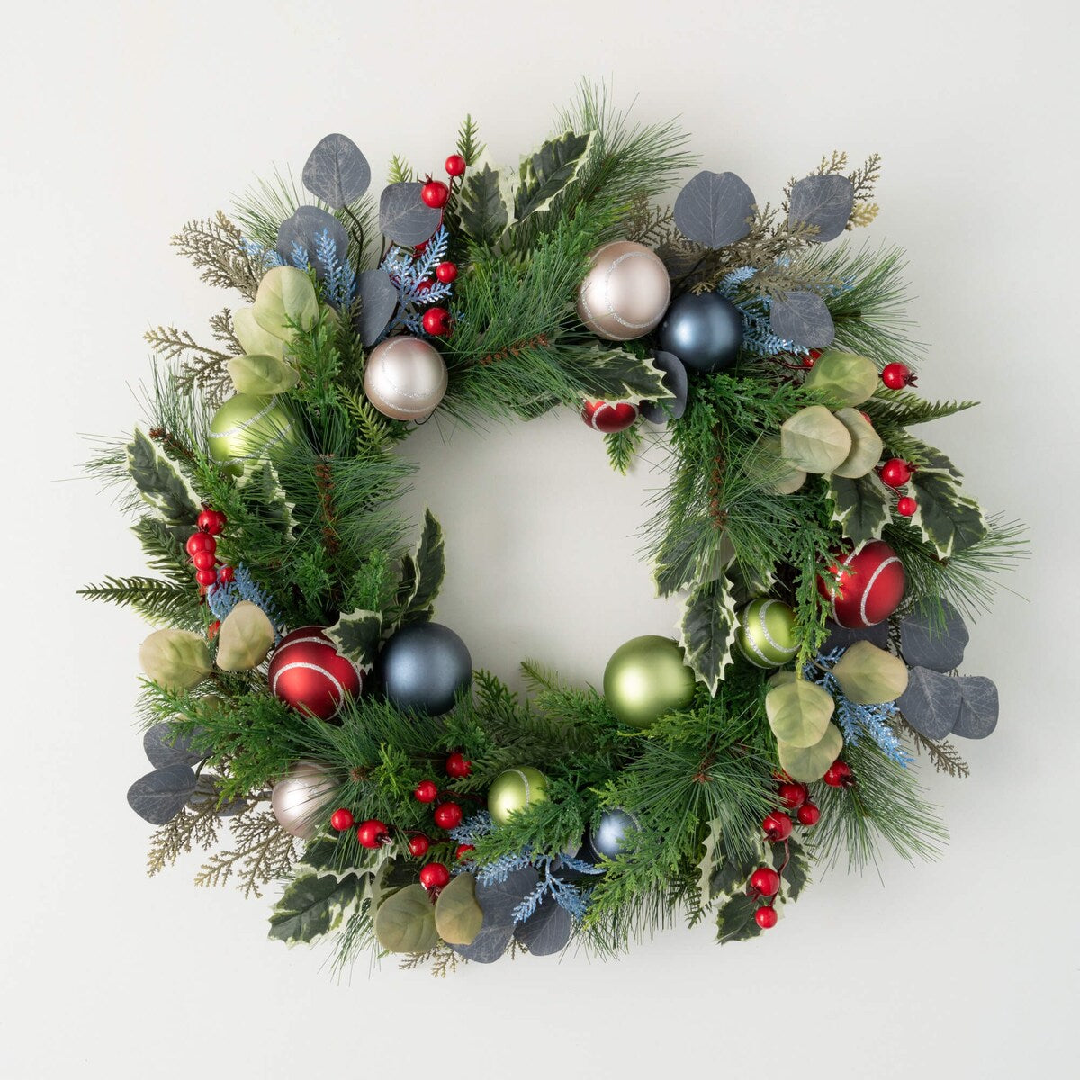 Sullivans Artificial Christmas Shiny Ball Mixed Wreath