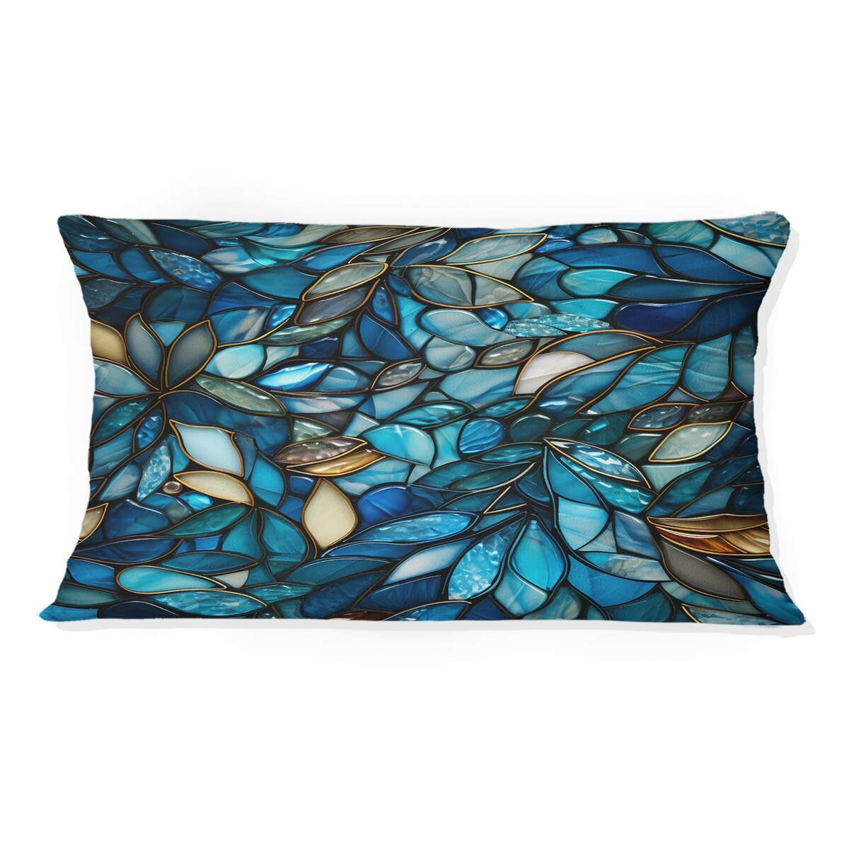 Designart Ocean Mosaic Tropical Pattern Tropical Printed Throw Pillow