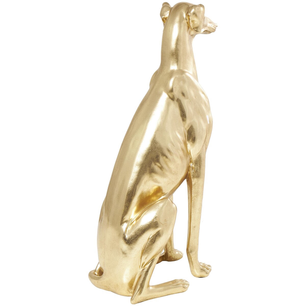 Resin Dog Sitting Greyhound Decorative Sculpture - Gold - Roche River Decor