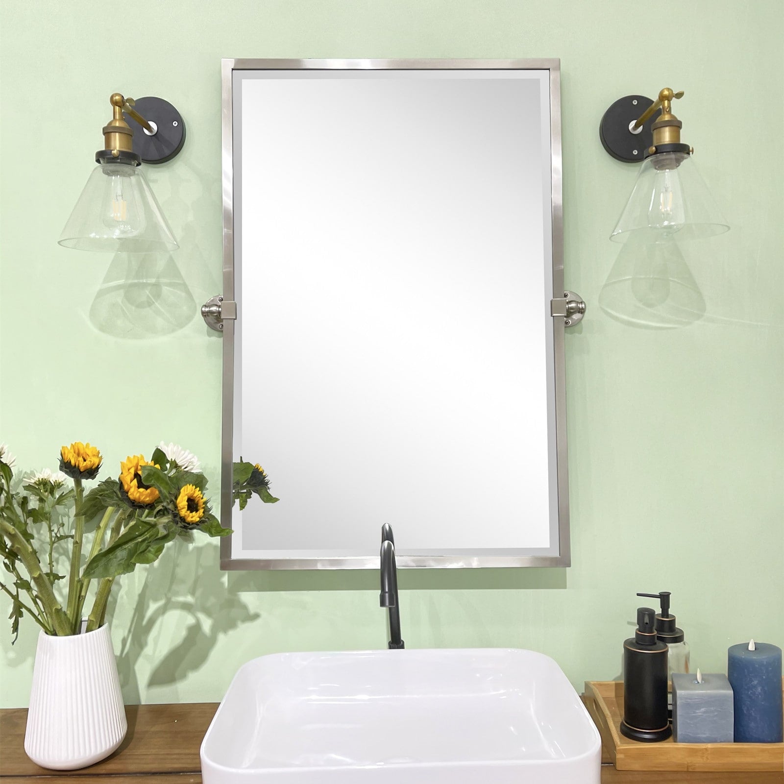 TEHOME Blakley Rectangle Metal Wall Mirror