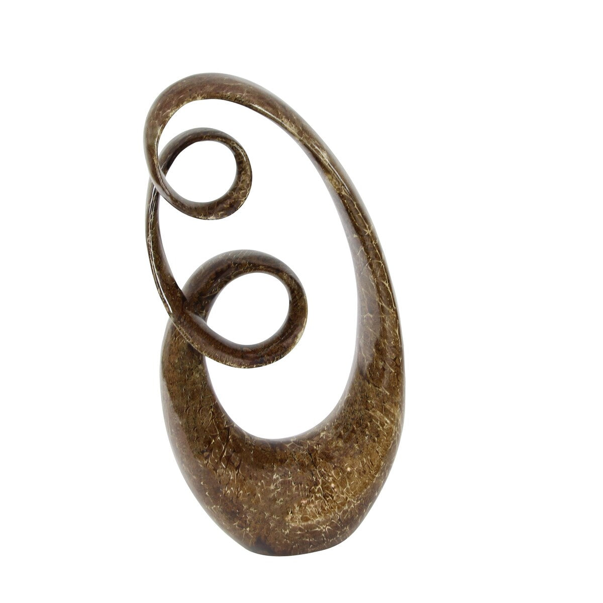 Polystone Abstract Swirl Decorative Sculpture - Brown - Roche River Decor