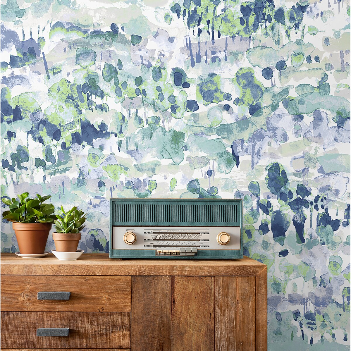 Surface Style Water Coloring Seaglass Peel and Stick Wallpaper - 20.5 in. W x 18 ft. L