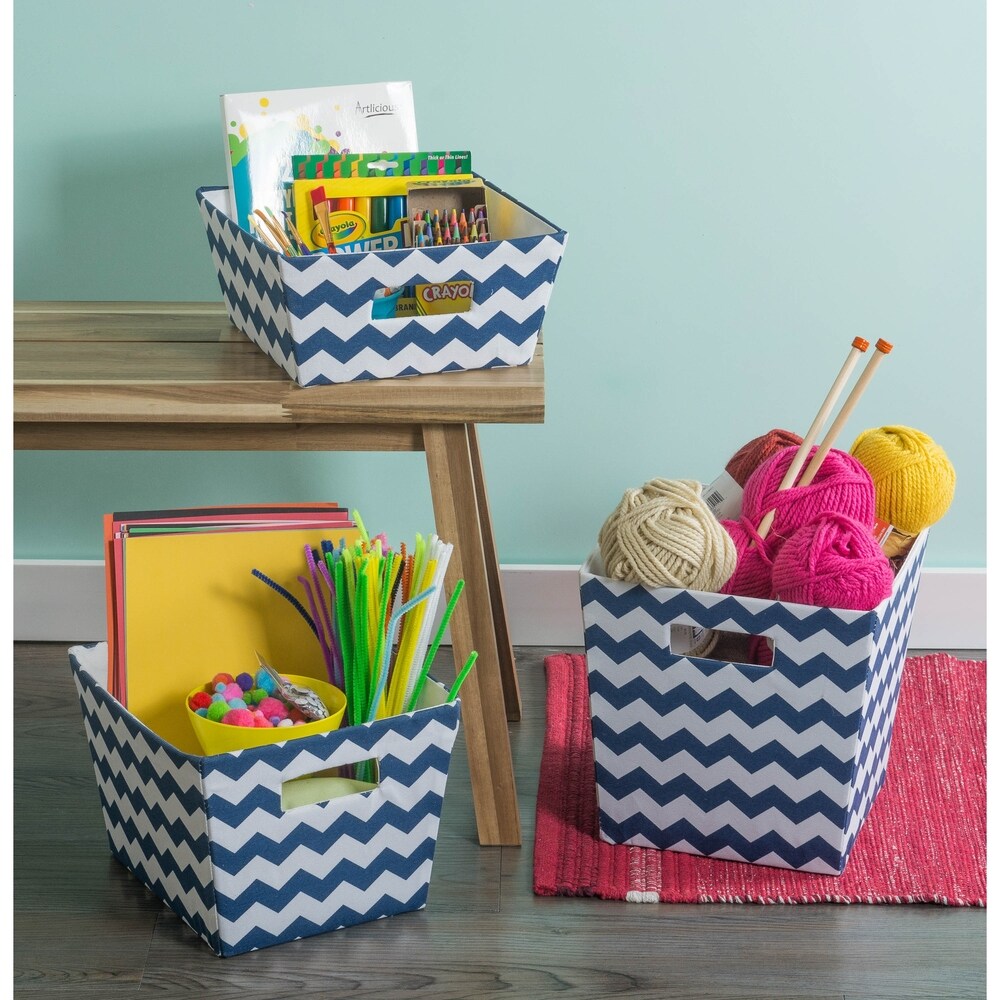 DII Hardsided Chevron Decorative Storage Trapezoid