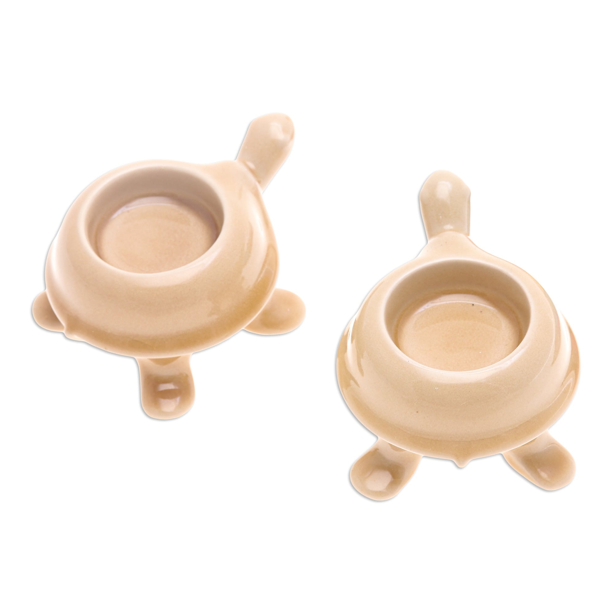 Novica Handmade Warm Guide Ceramic Tealight Candleholders (Pair)