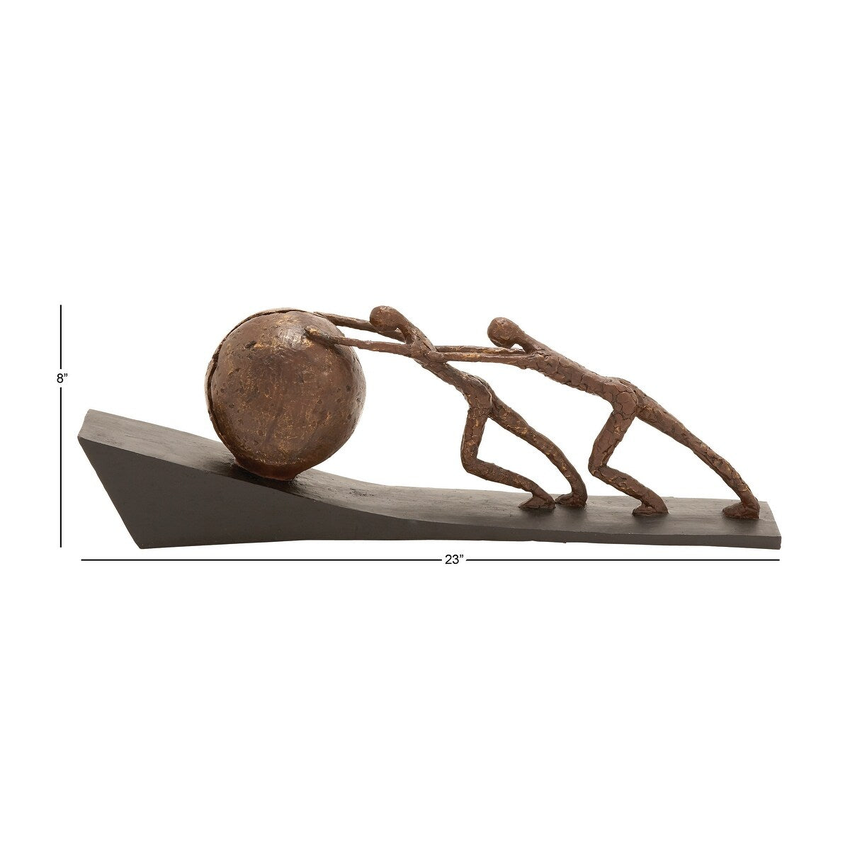 Polystone People Decorative Sculpture with Ball - Brown - Roche River Decor