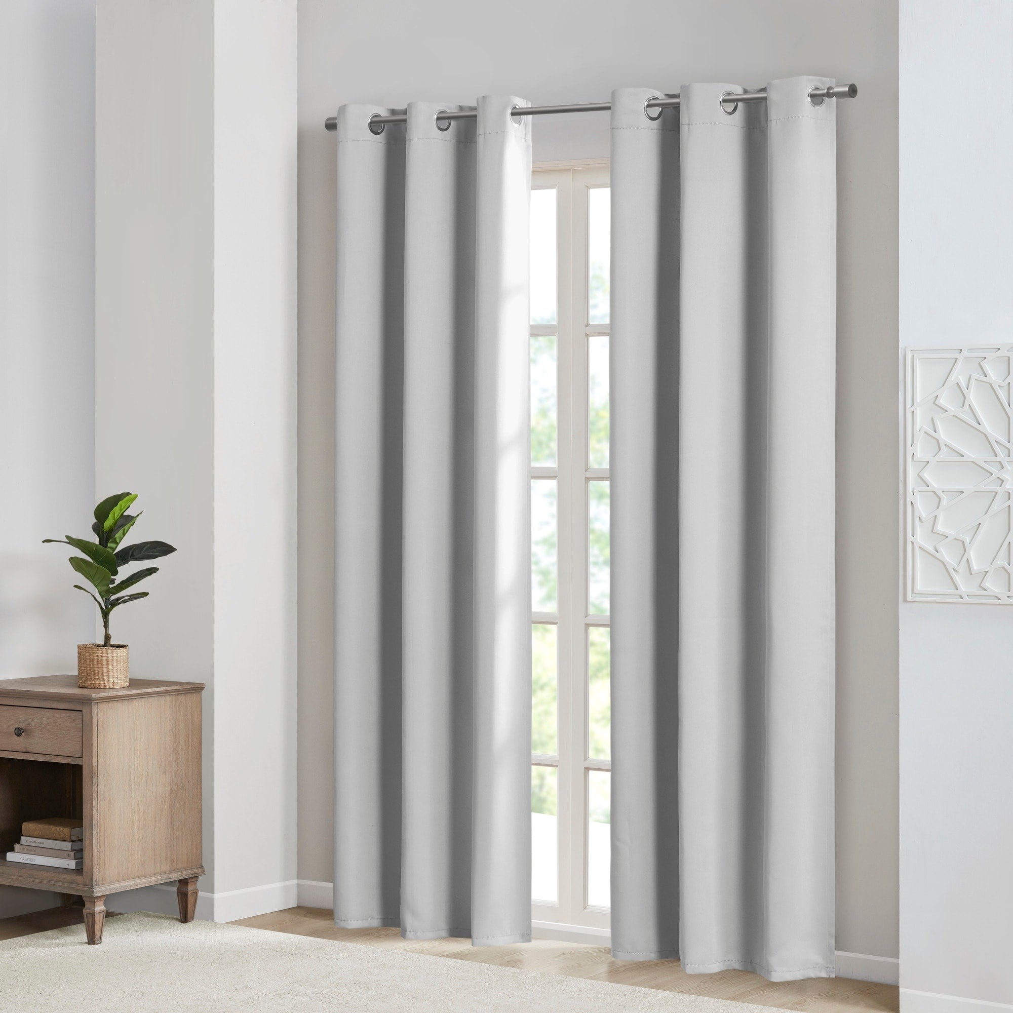 SunSmart Brent Solid Blackout Triple Weave Grommet Top Curtain Panel Pair