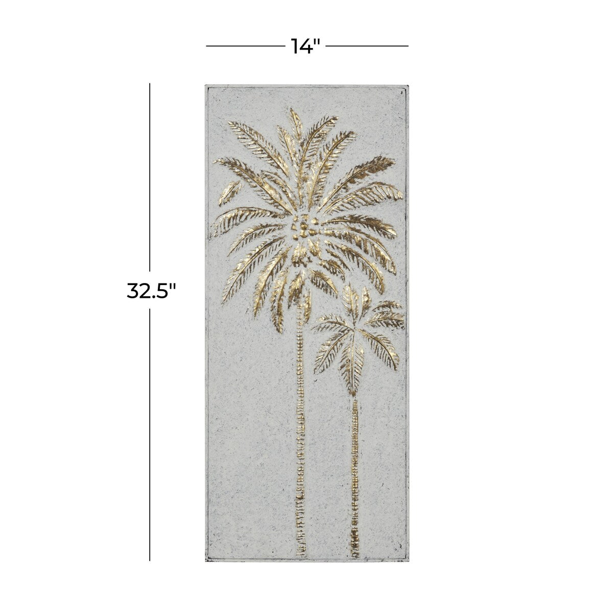 Metal Tree Relief Palm Home Wall Decor with Gold Detailing - Gold - Roche River Decor