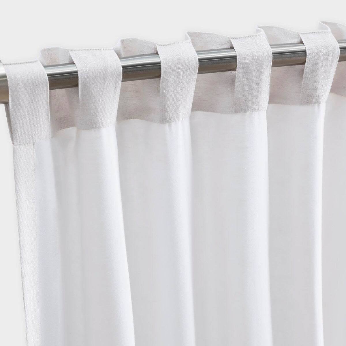 Serene Premium Linen-Cotton Blend Rod Pocket W Back Tabs short Curtain Panel