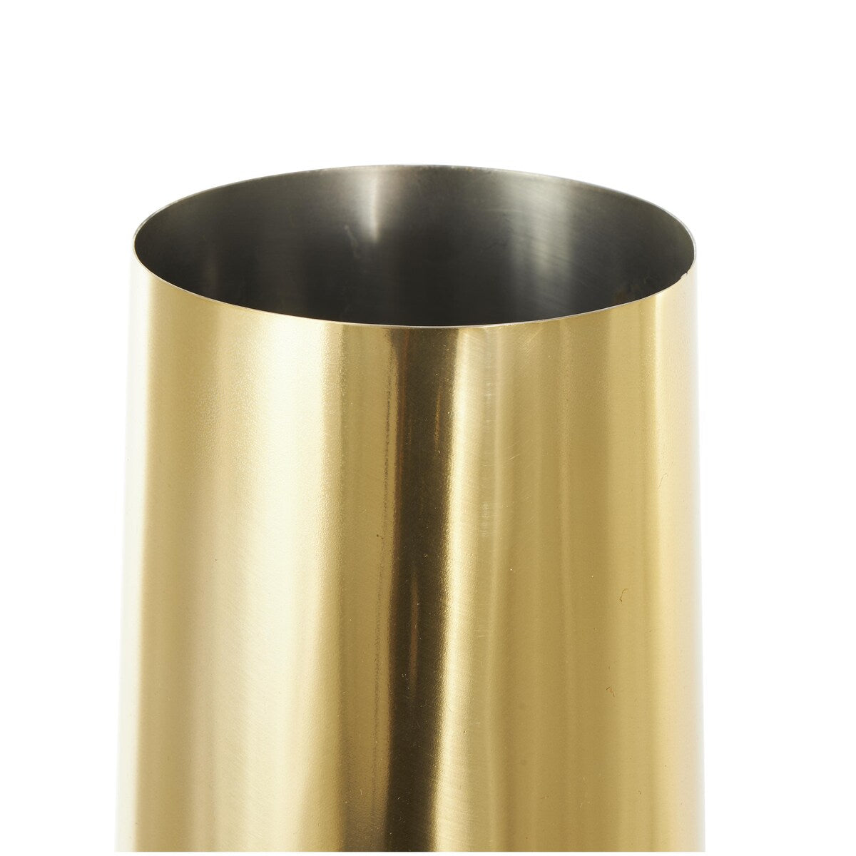 Stainless Steel Metal Minimalistic Tall Floor Cone Decorative Vase - Gold or Silver - Roche River Decor