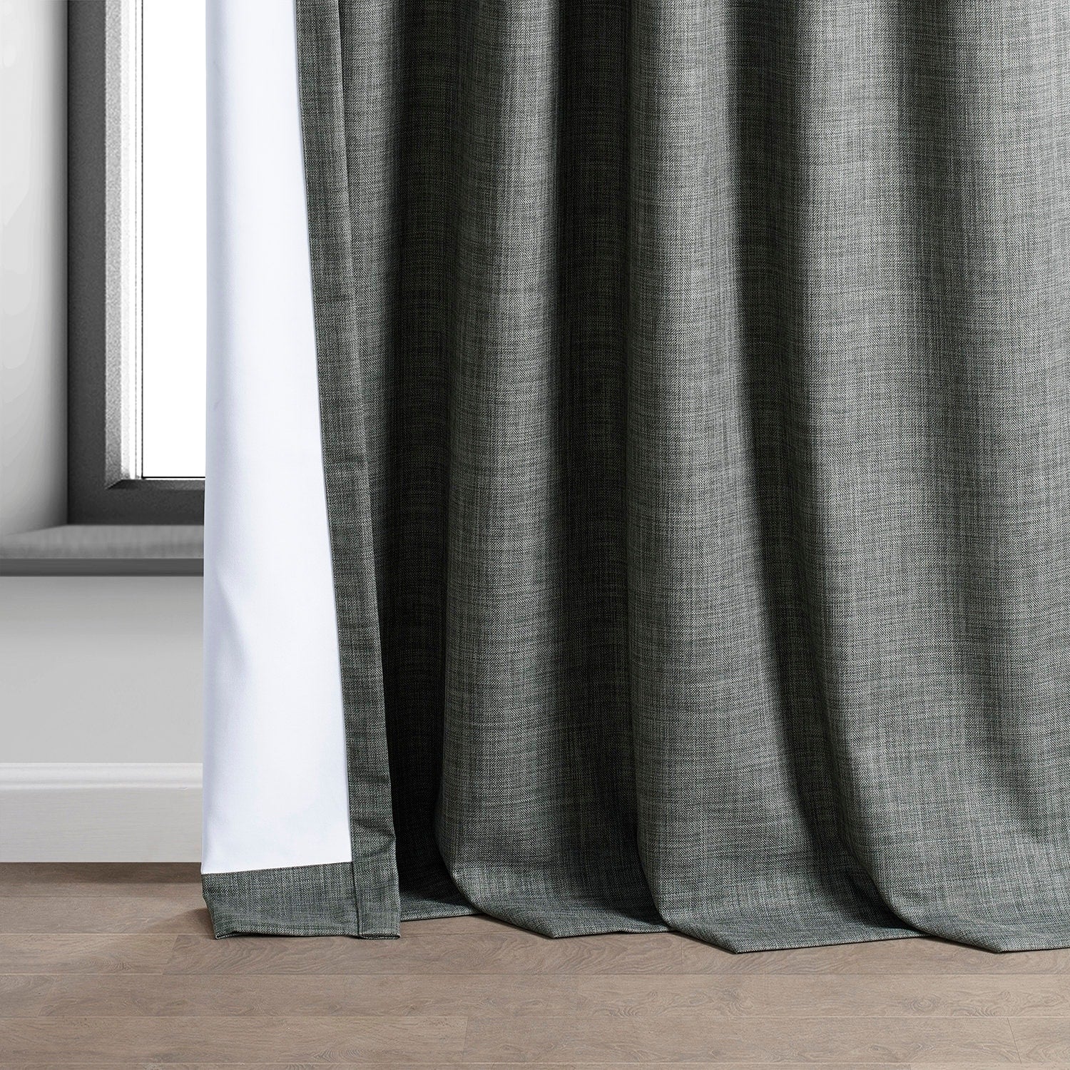 Exclusive Fabrics Performance Linen Luxury Blackout Curtains (1 Panel) - Thermal Insulation, Elegant Blackout Drapery