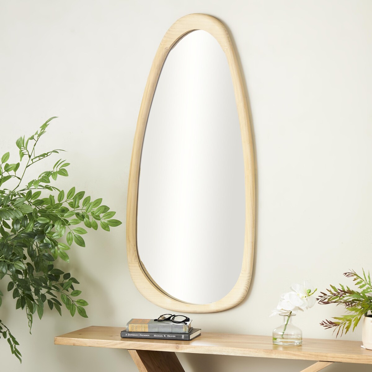 Wood Oval Room Wall Mirror - Brown - Roche River Decor