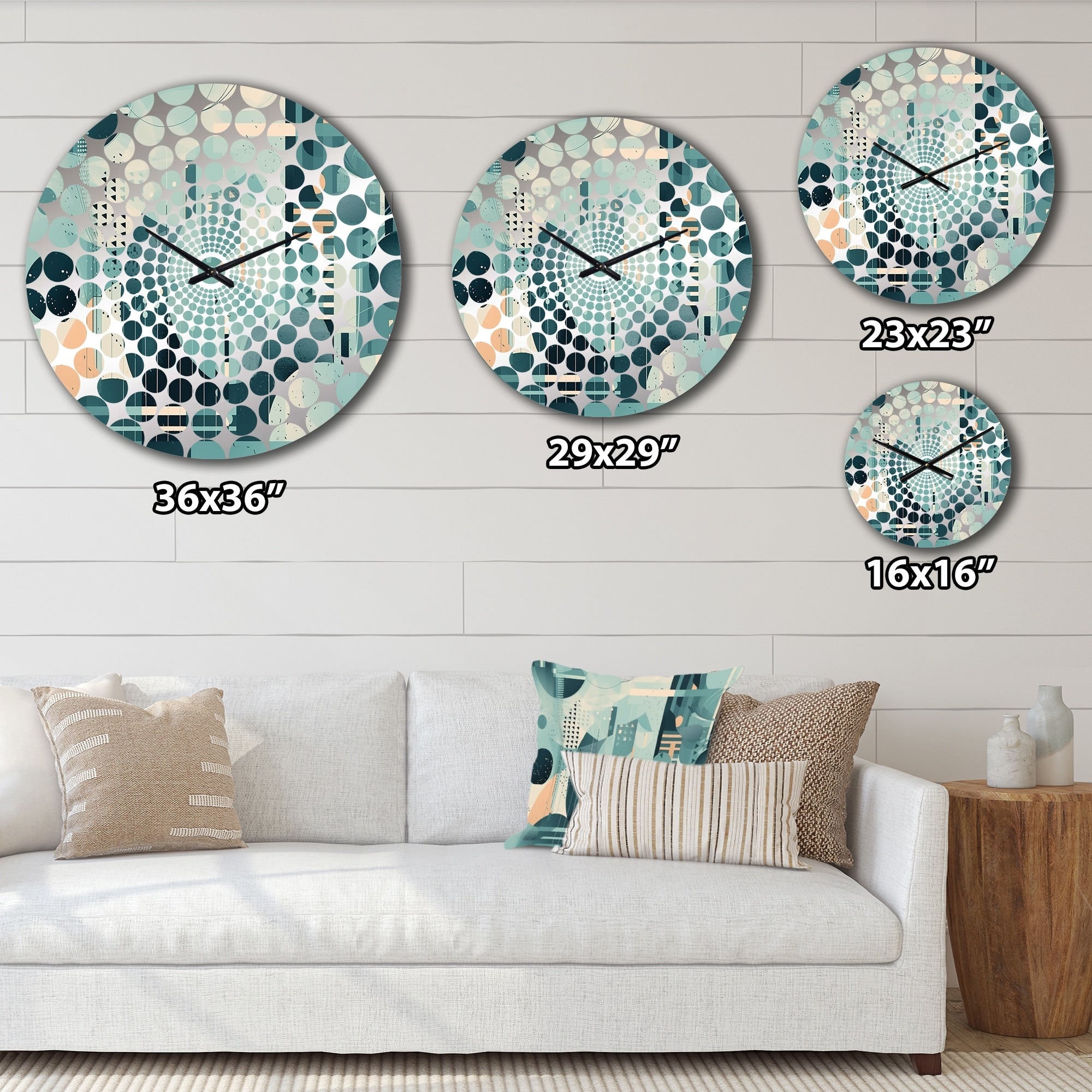 Designart Exploring Abstracted Blue Forms Blue Abstract Geometric Clocks Modern Oversized Wall Clocks For Entryway