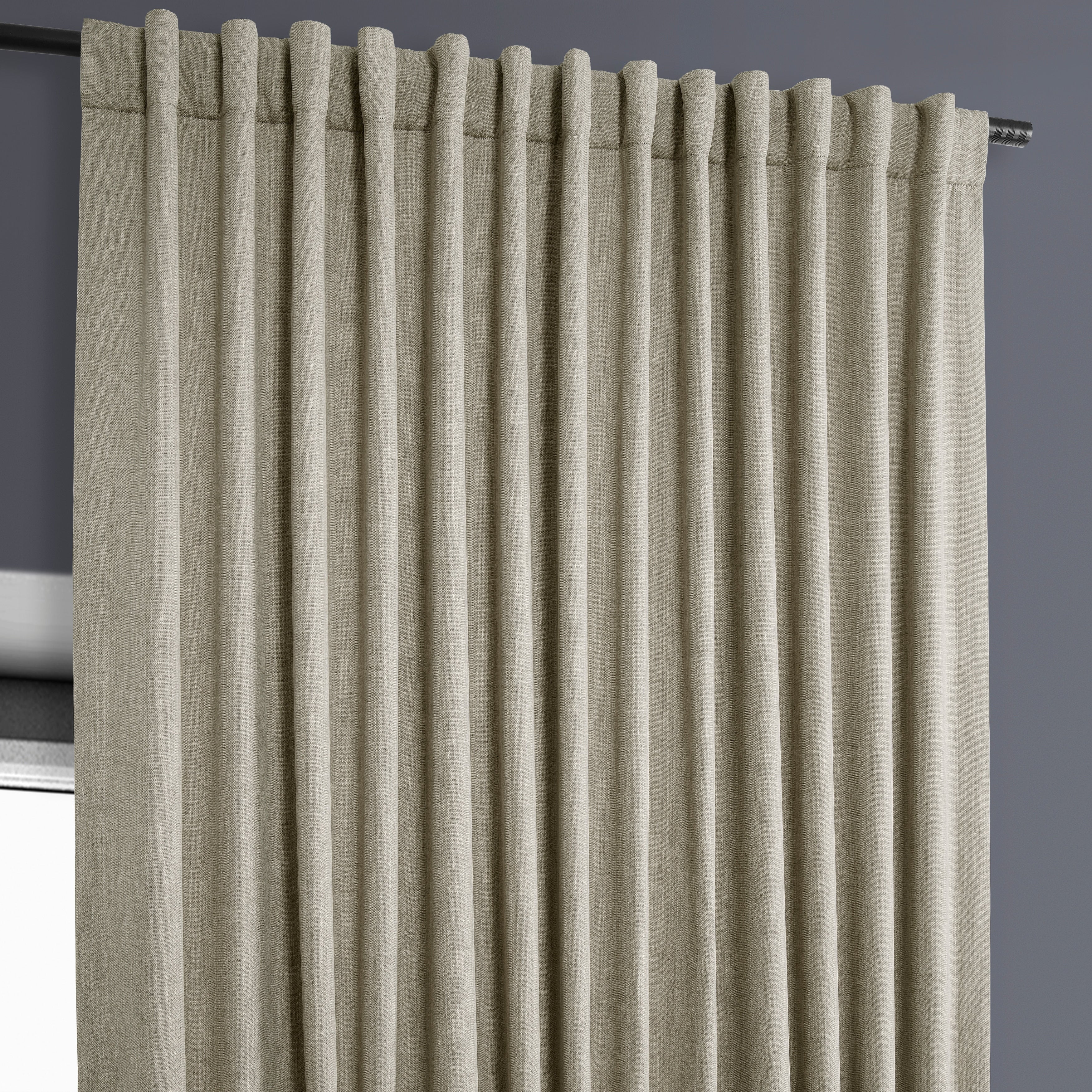 Exclusive Fabrics Faux Linen Extra Wide Room Darkening Curtains (1 Panel)