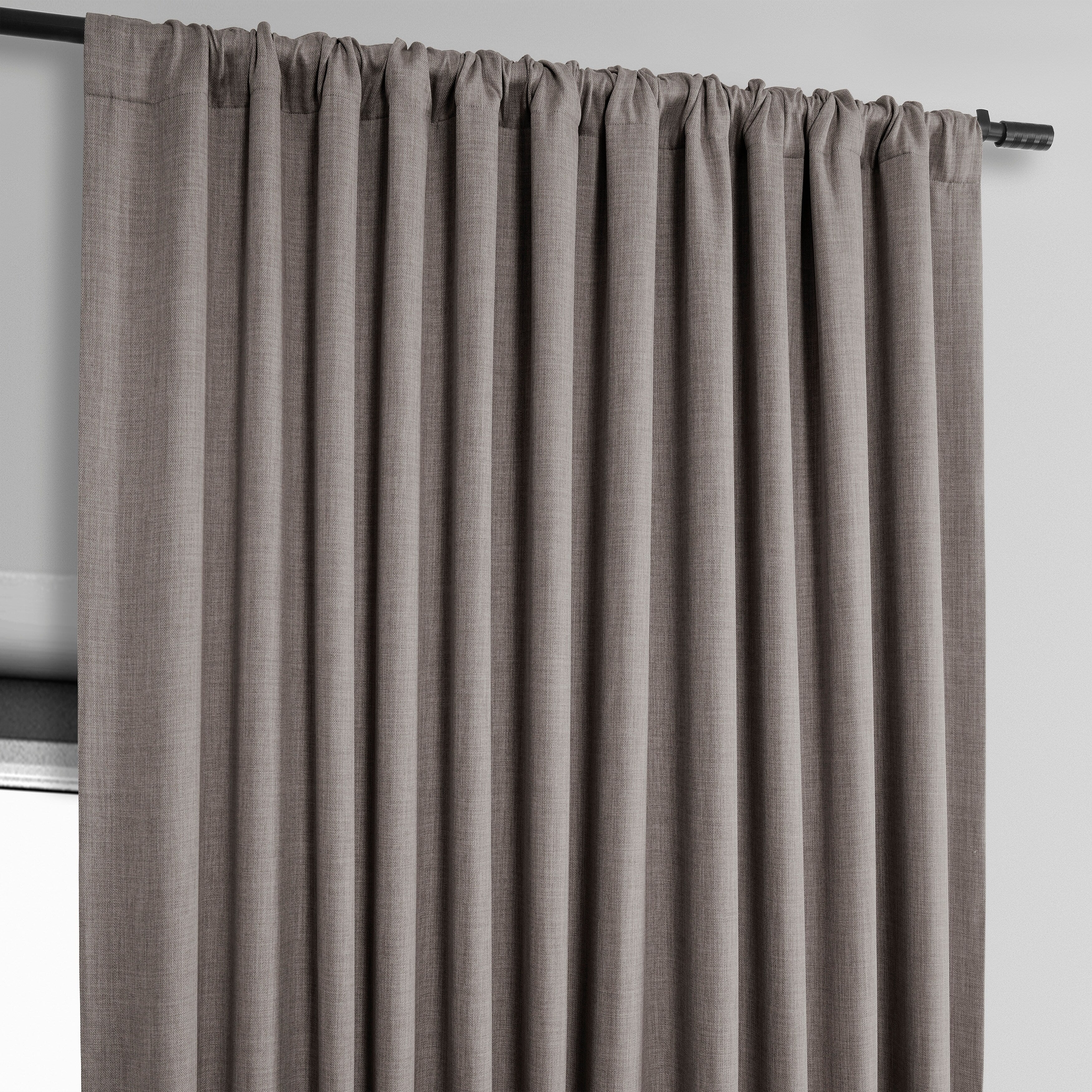 Exclusive Fabrics Faux Linen Extra Wide Room Darkening Curtains (1 Panel)