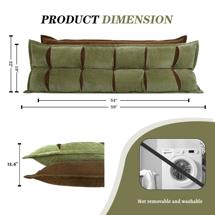 Double Layer Headboard Reading Pillow, Versatile Bed Backrest Pillow.