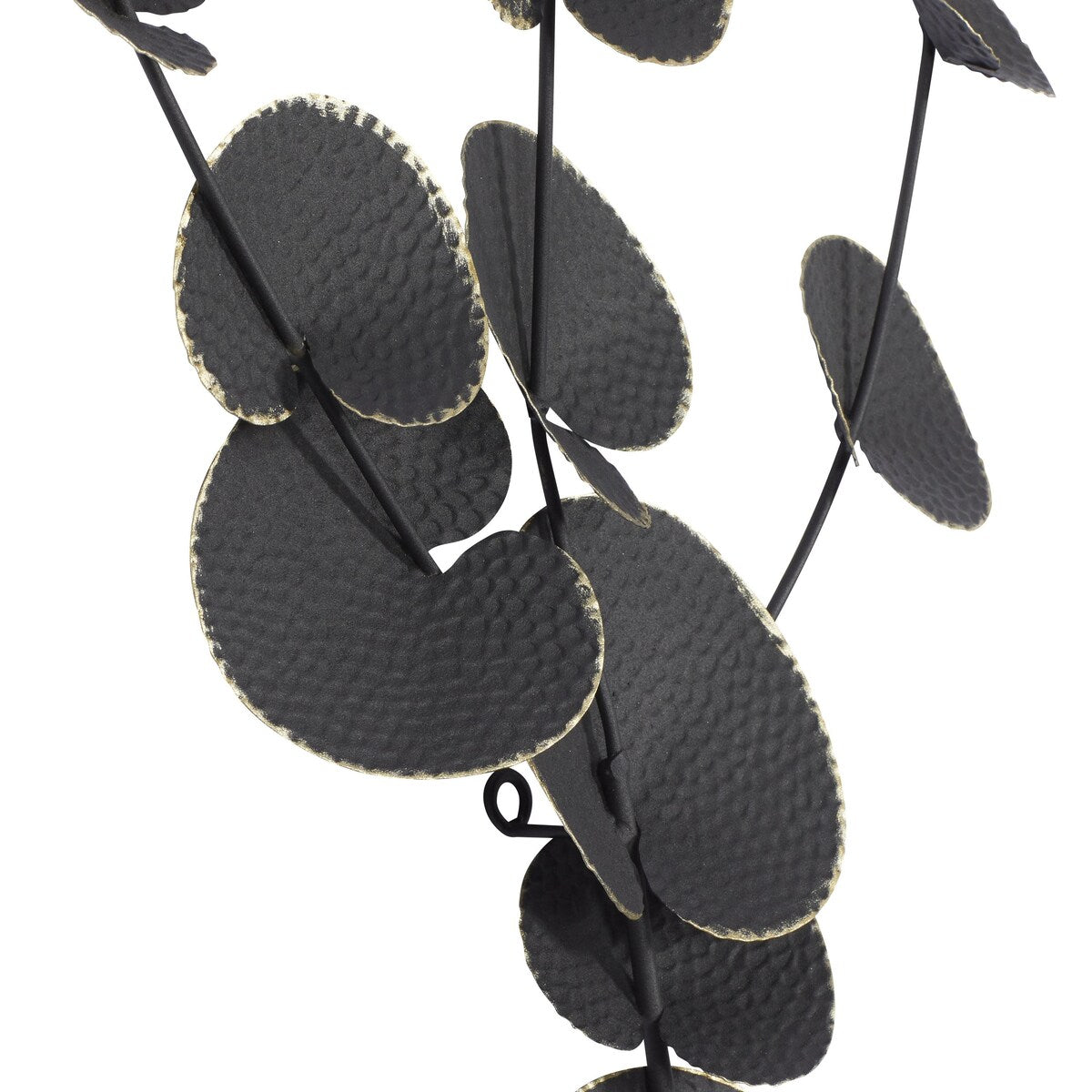 Metal Leaf Home Wall Decor - Black - Roche River Decor